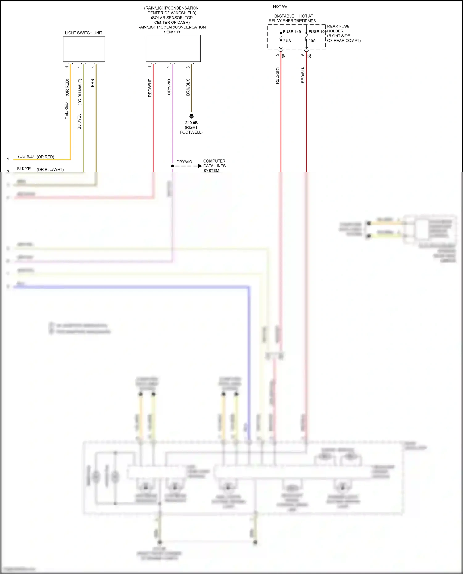 Wiring diagram high beam headlight for BMW M3 F80 (2014-2018) (2 of 2)