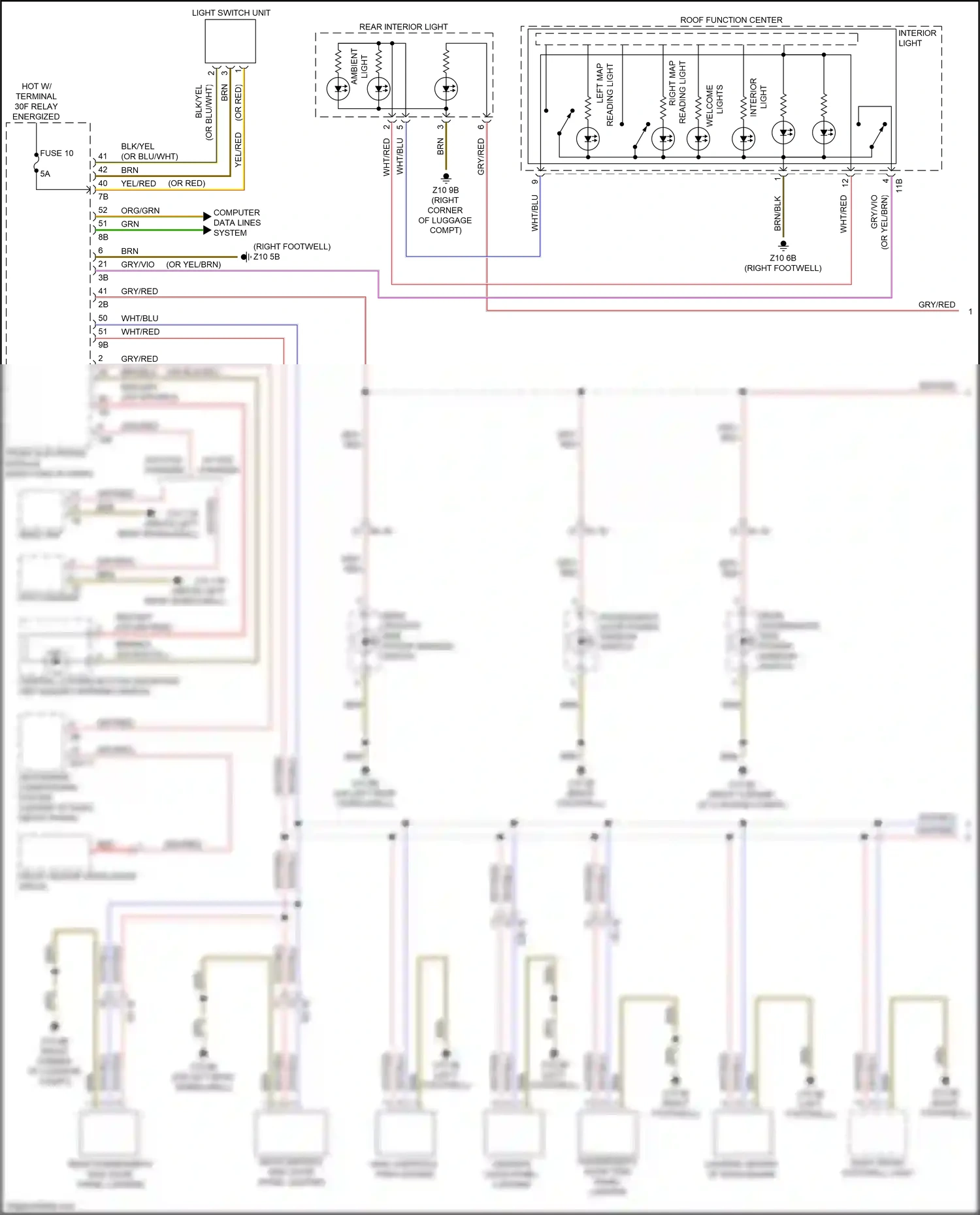 Wiring diagram interior light) for BMW M3 F80 (2014-2018) (3 of 3)
