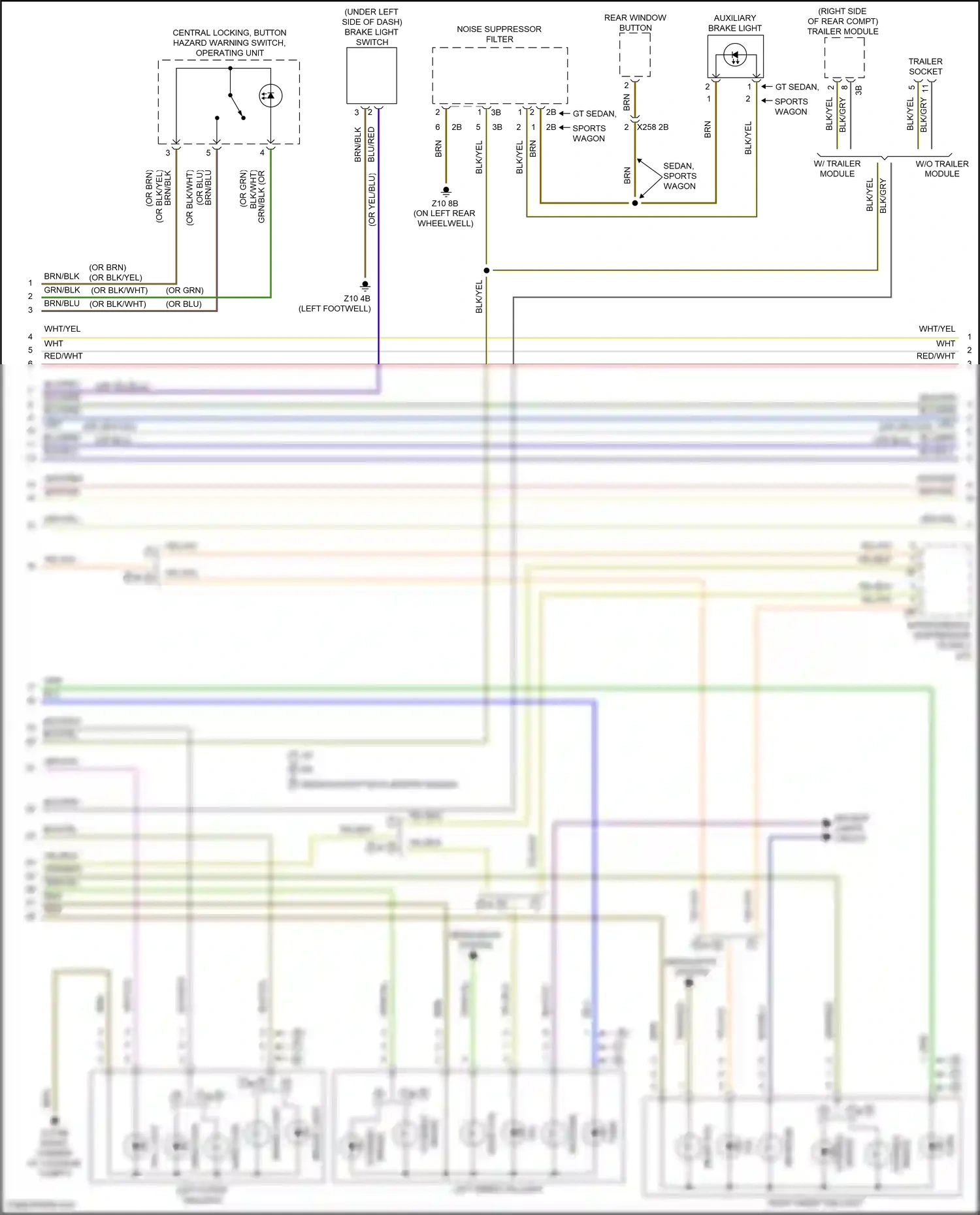 Wiring diagram left outer taillight for BMW M3 F80 (2014-2018) (2 of 2)