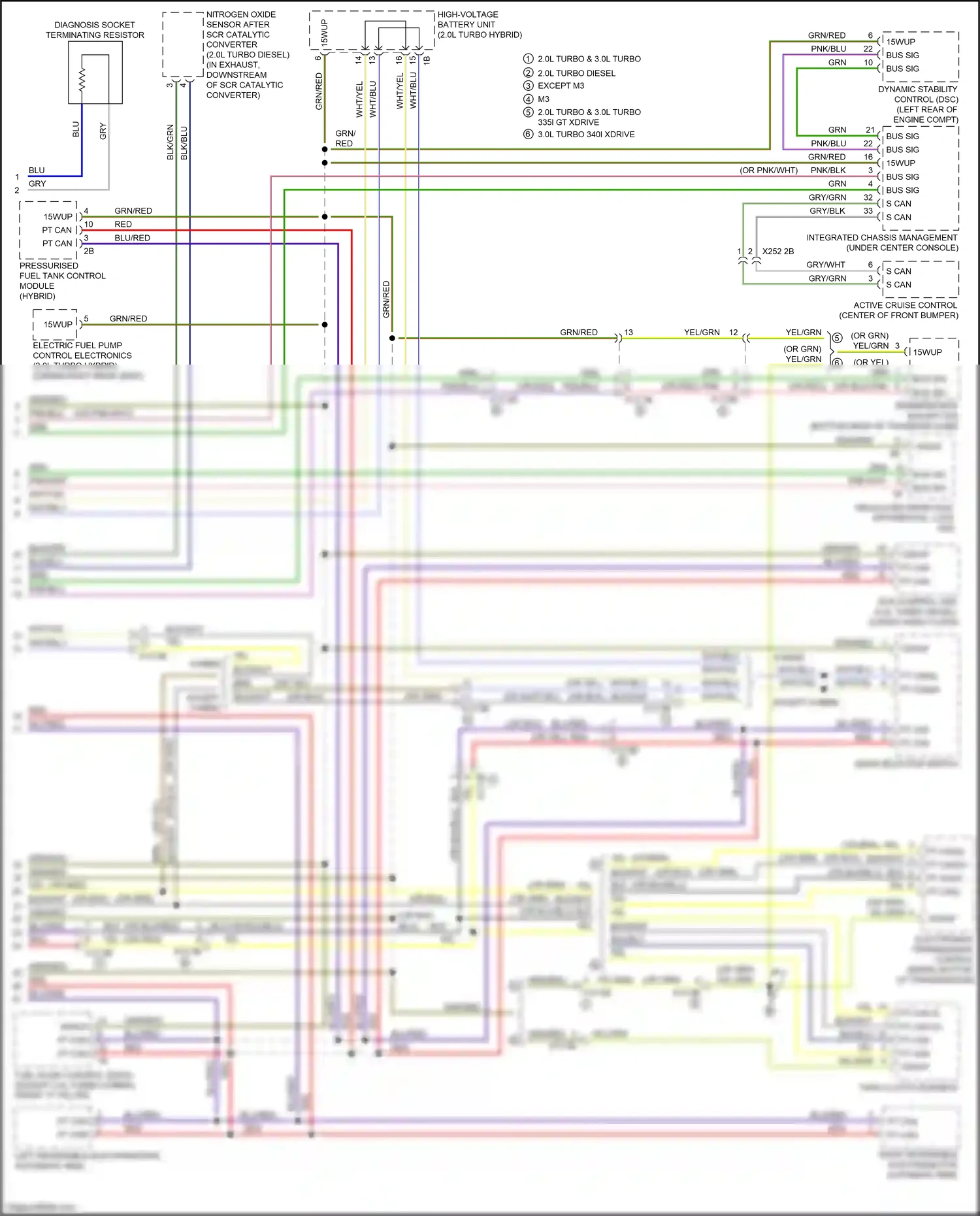 Wiring diagram left reversible electromotive automatic reel for BMW M3 F80 (2014-2018) (1 of 1)
