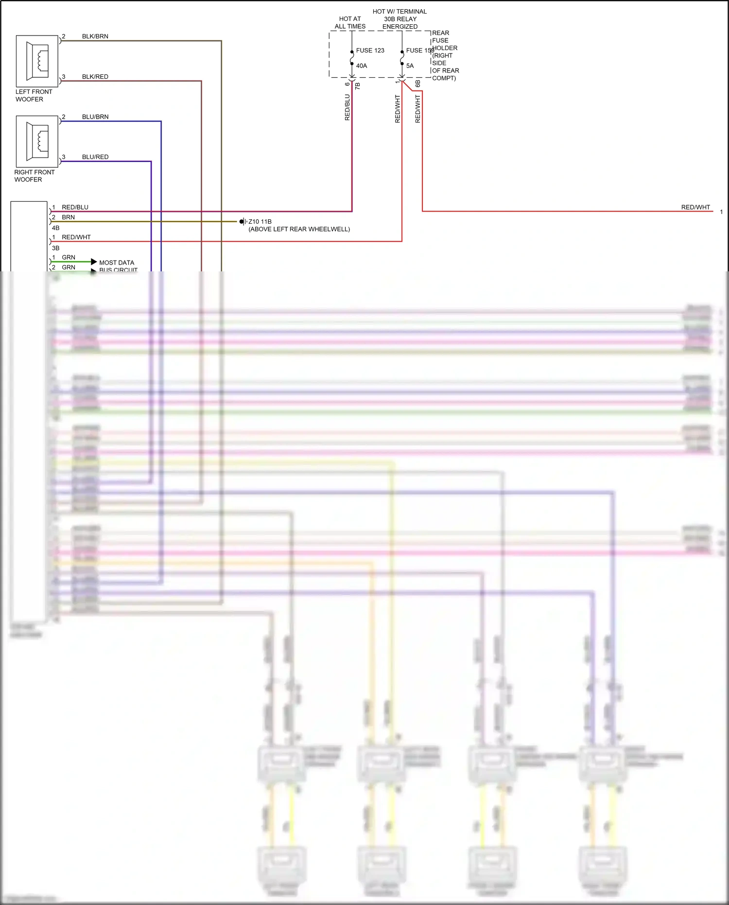 Wiring diagram most data bus circuit for BMW M3 F80 (2014-2018) (19 of 22)