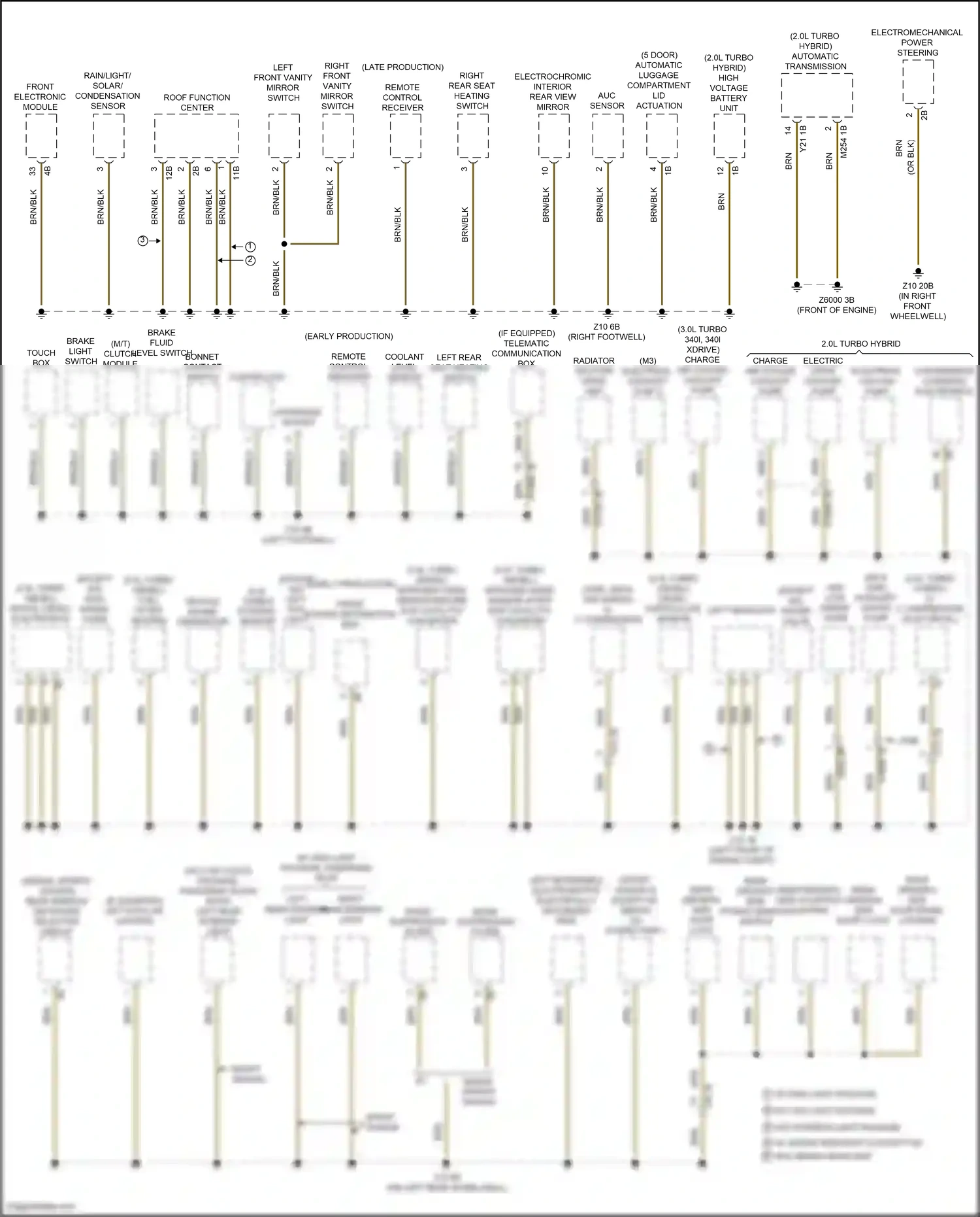 Wiring diagram nitrogen oxide sensor before scr catalytic converter for BMW M3 F80 (2014-2018) (2 of 2)