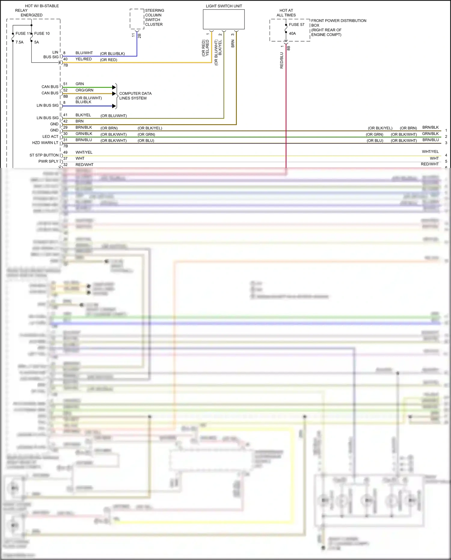 Wiring diagram right outer taillight for BMW M3 F80 (2014-2018) (2 of 2)