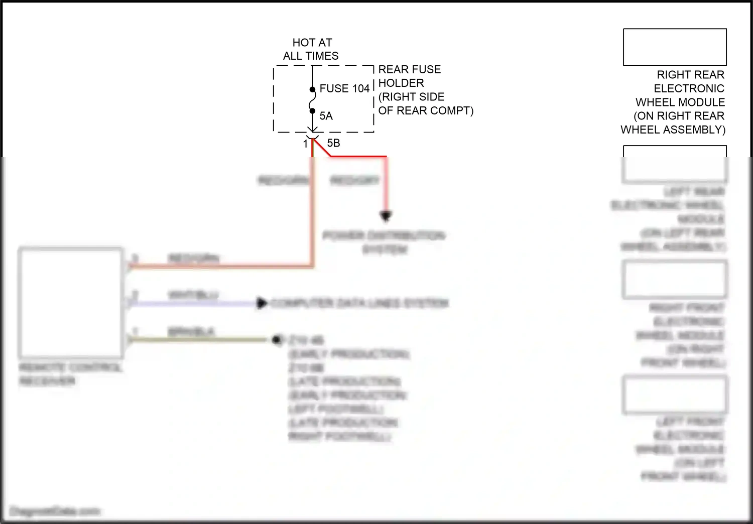 Wiring diagram right rear electronic wheel module for BMW M3 F80 (2014-2018) (1 of 1)