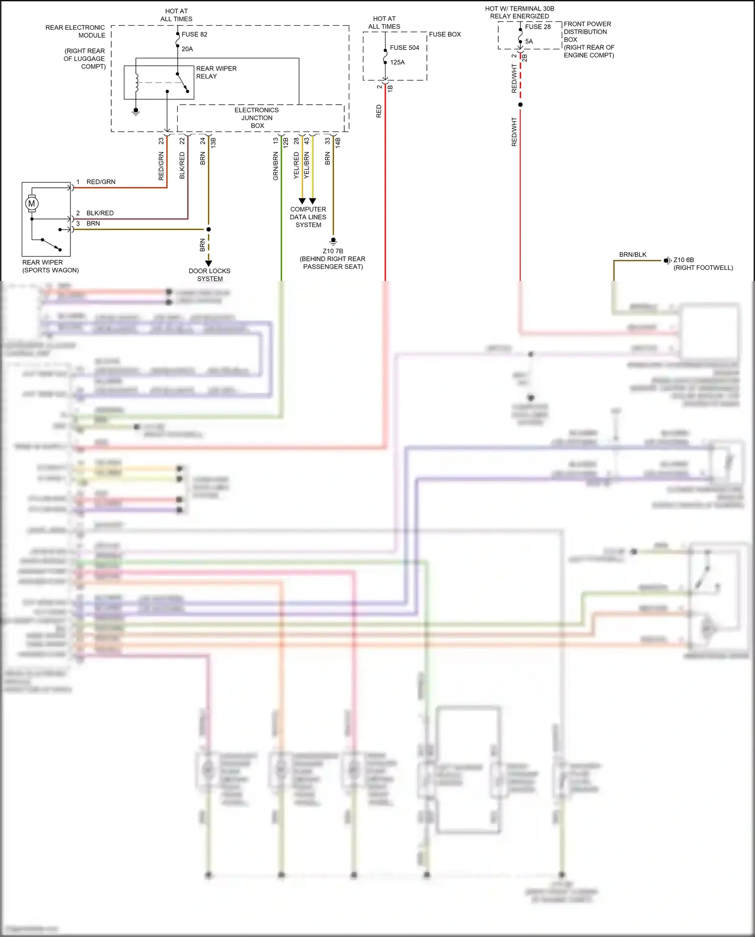 Wiring diagram washer pump for BMW M3 F80 (2014-2018) (3 of 3)