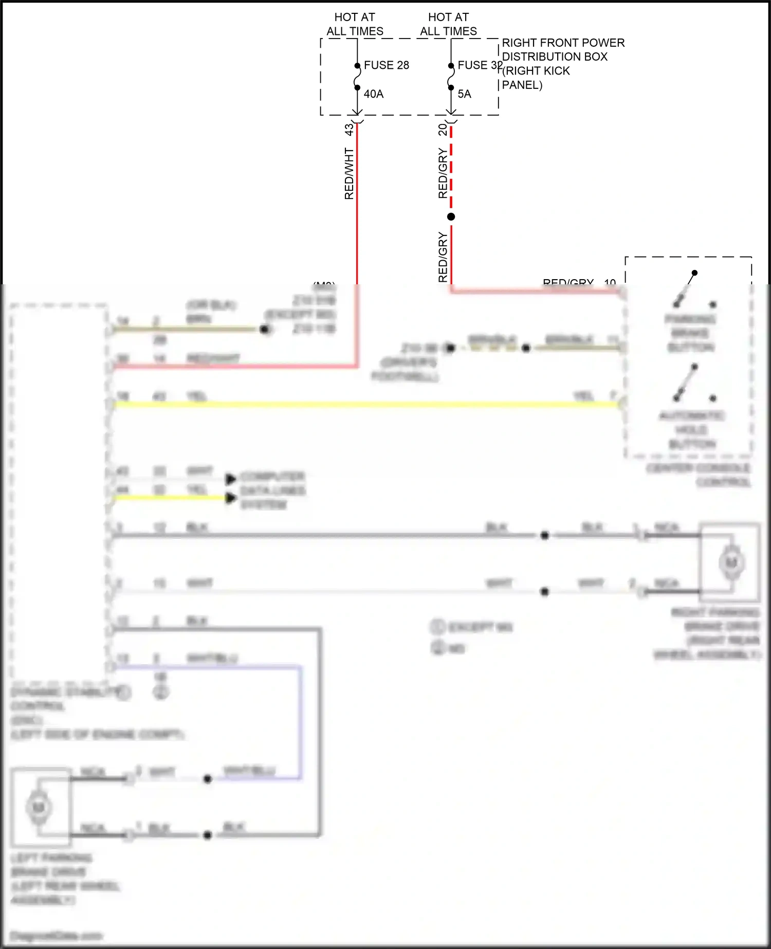 Wiring diagram automatic hold button for BMW M3 G80 (2020-2024) (2 of 2)