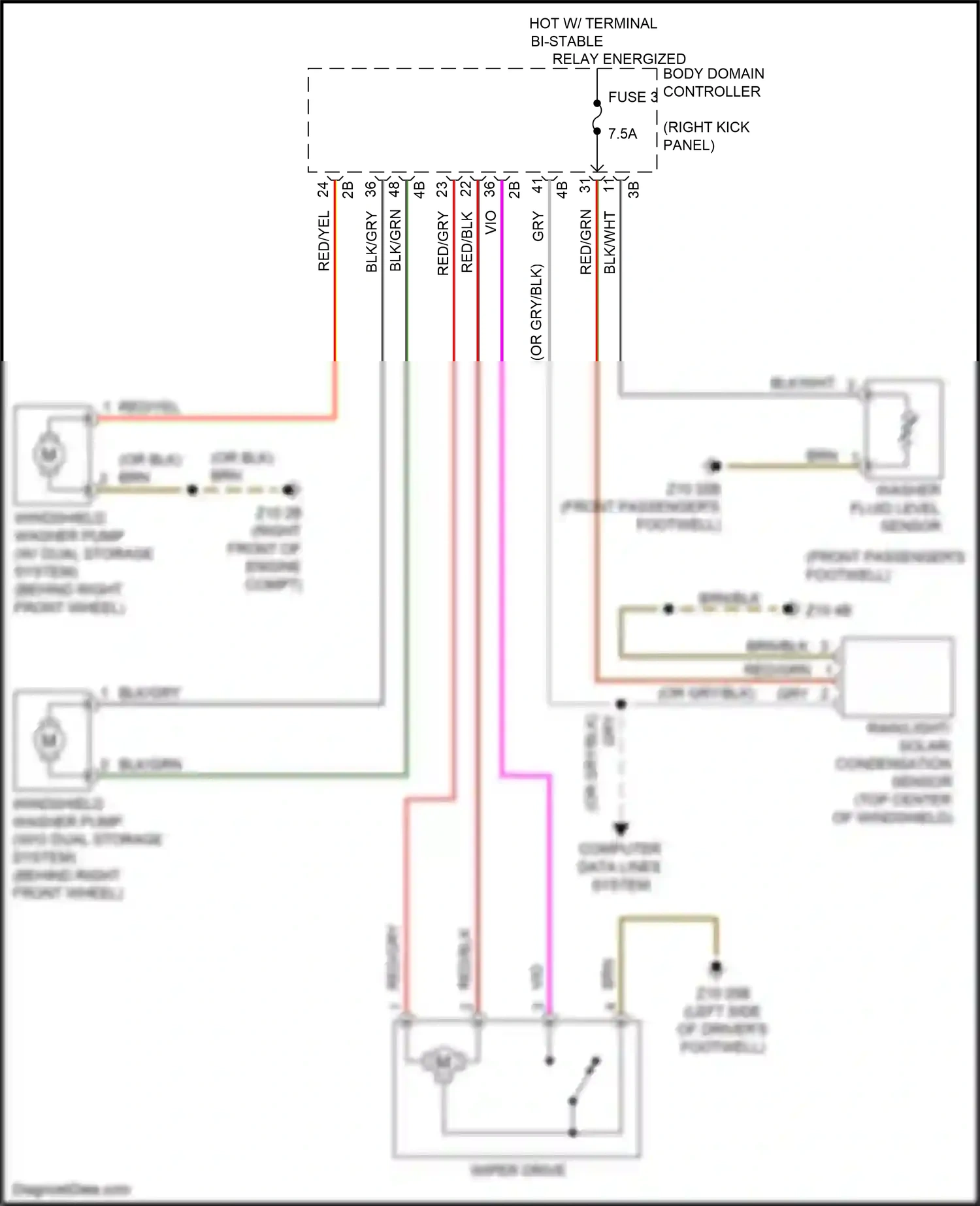Wiring diagram body domain controller for BMW M3 G80 (2020-2024) (20 of 47)