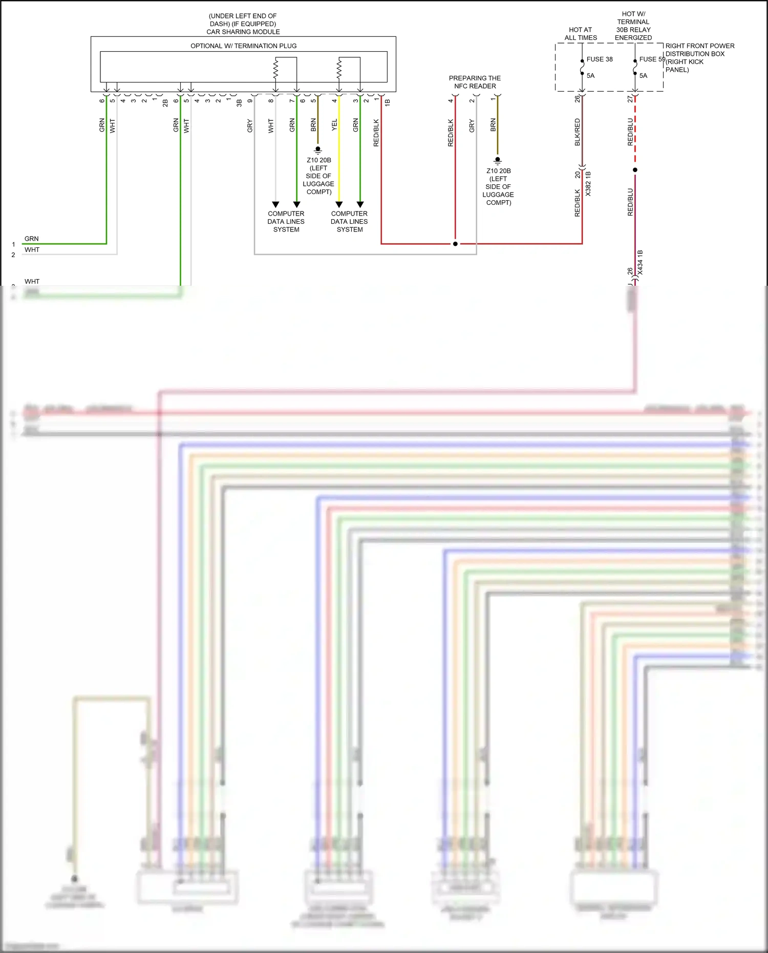 Wiring diagram central information display for BMW M3 G80 (2020-2024) (10 of 14)