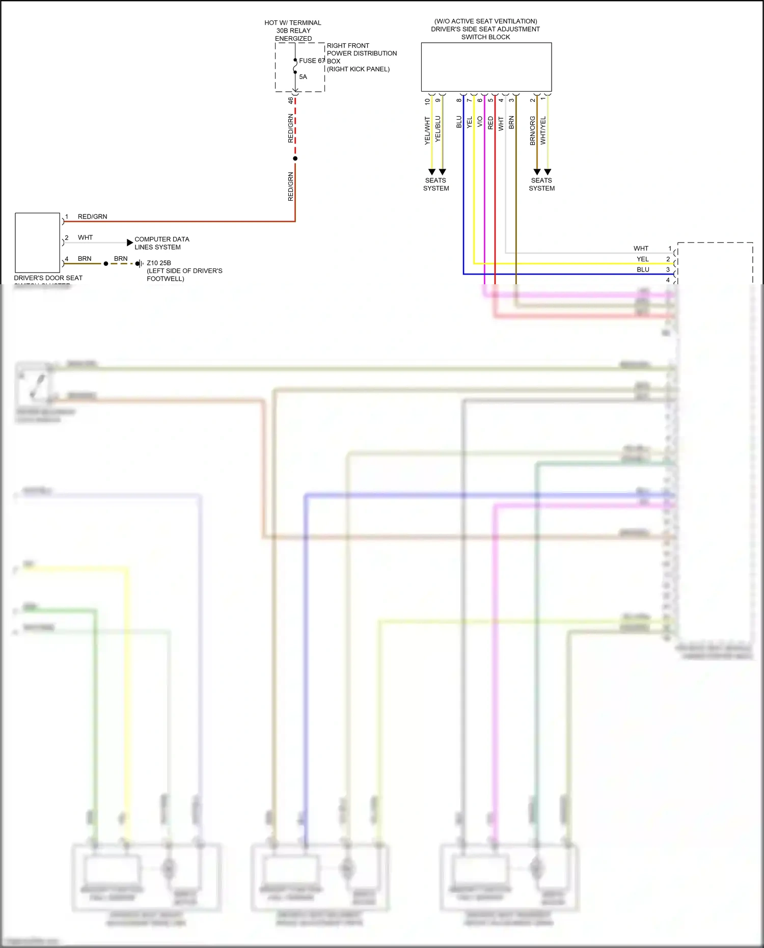 Wiring diagram driver backrest lock switch for BMW M3 G80 (2020-2024) (1 of 1)