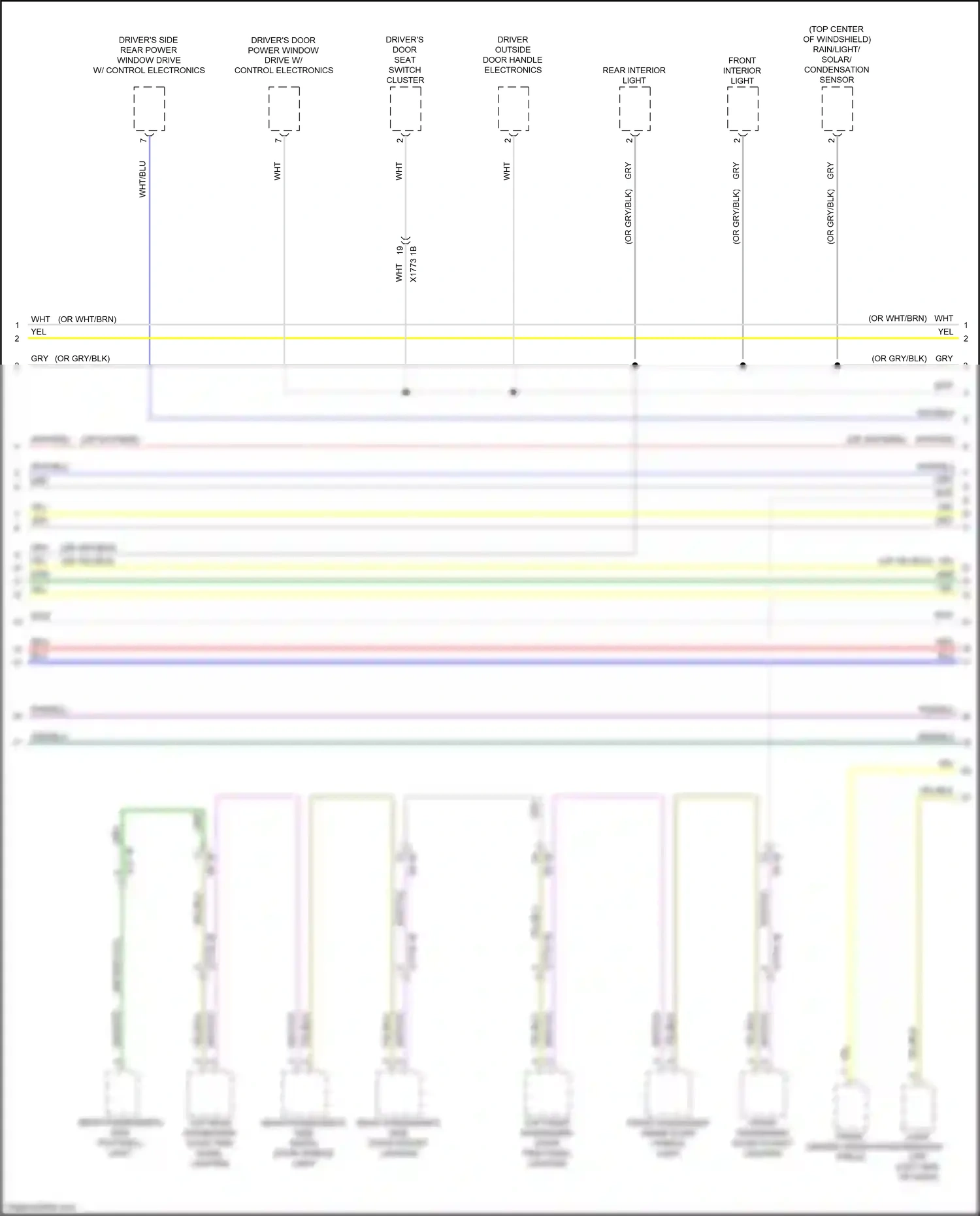 Wiring diagram front passenger inside door handle light for BMW M3 G80 (2020-2024) (1 of 3)
