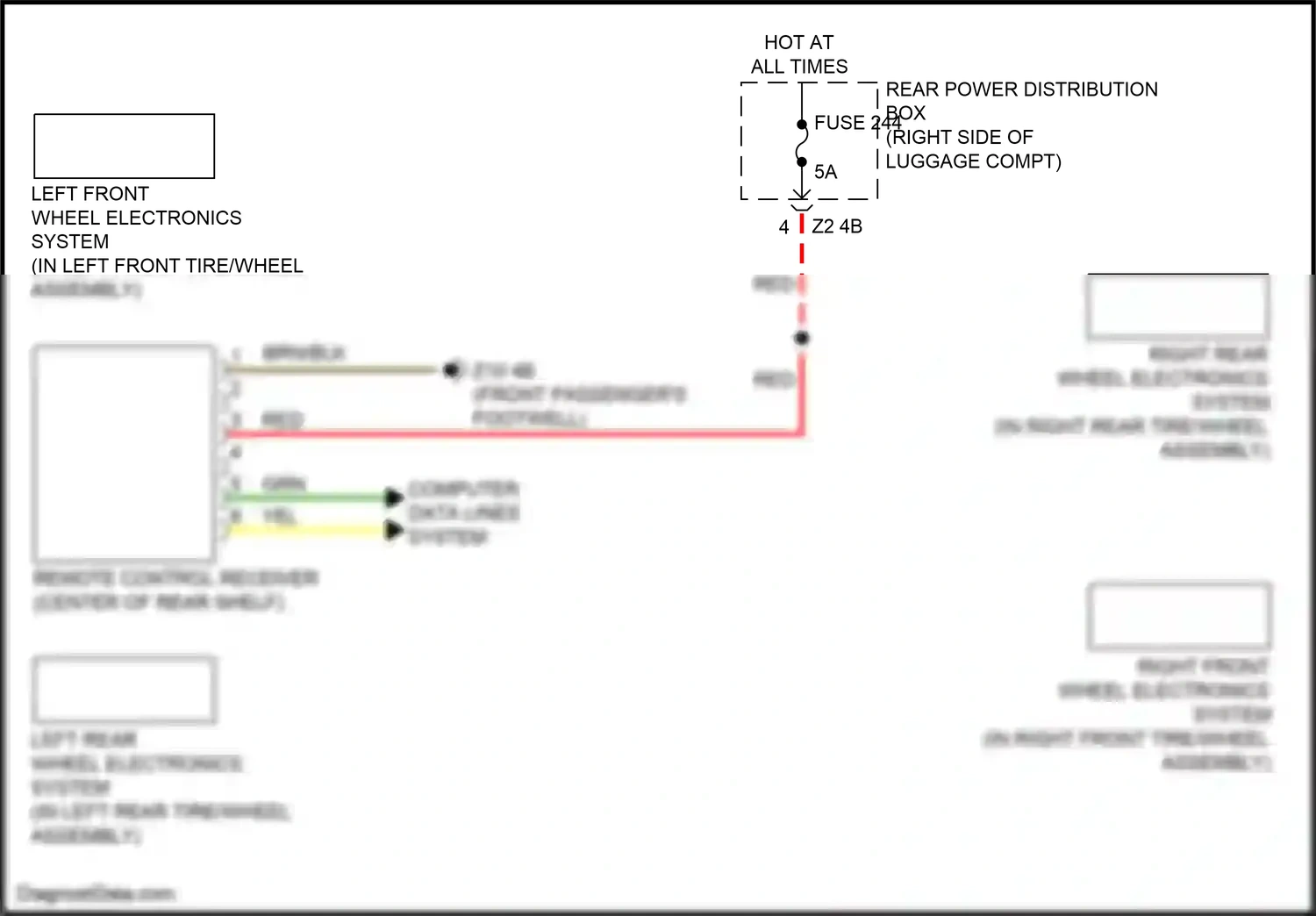 Wiring diagram left rear wheel electronics system for BMW M3 G80 (2020-2024) (1 of 1)