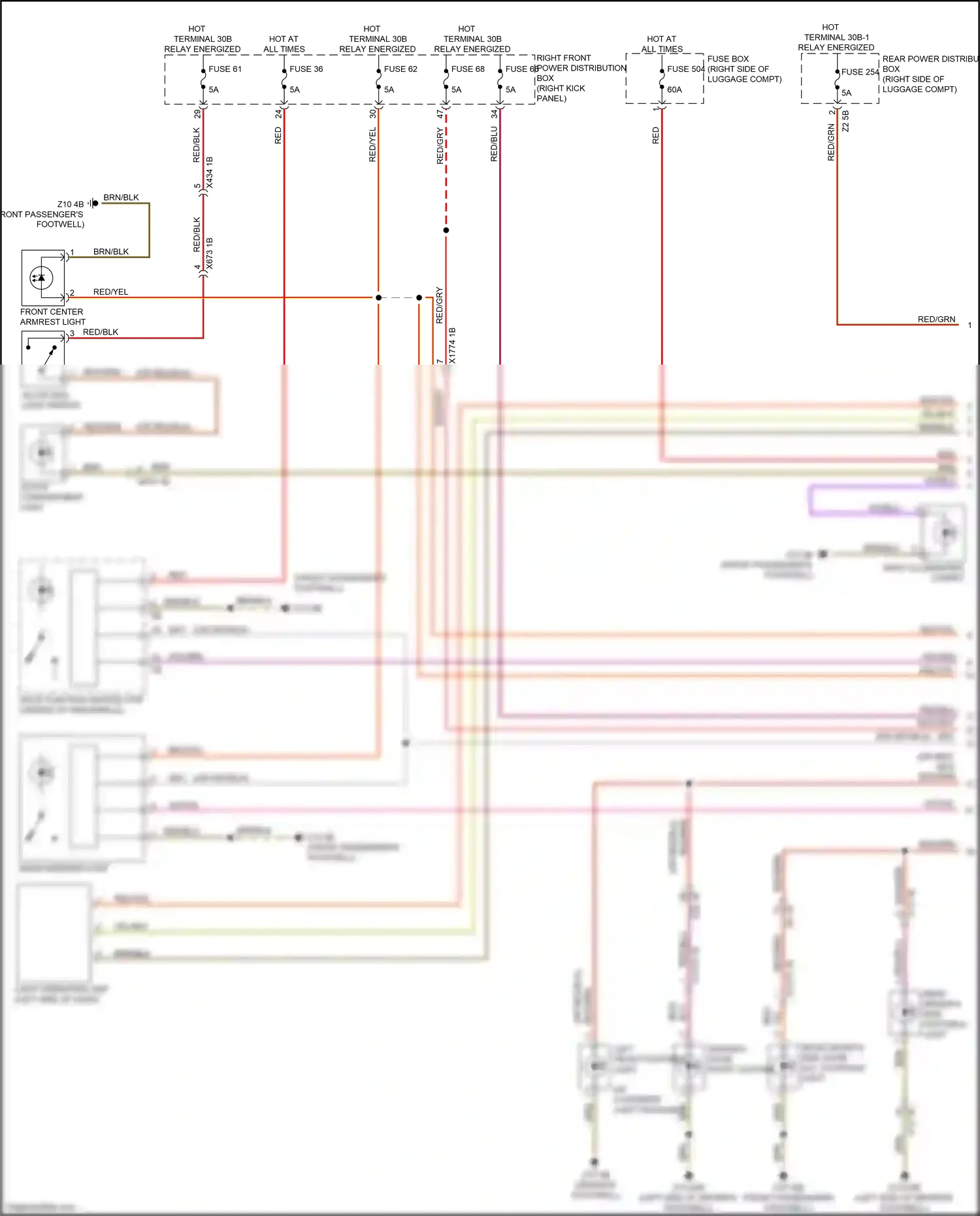 Wiring diagram rear interior light for BMW M3 G80 (2020-2024) (2 of 4)