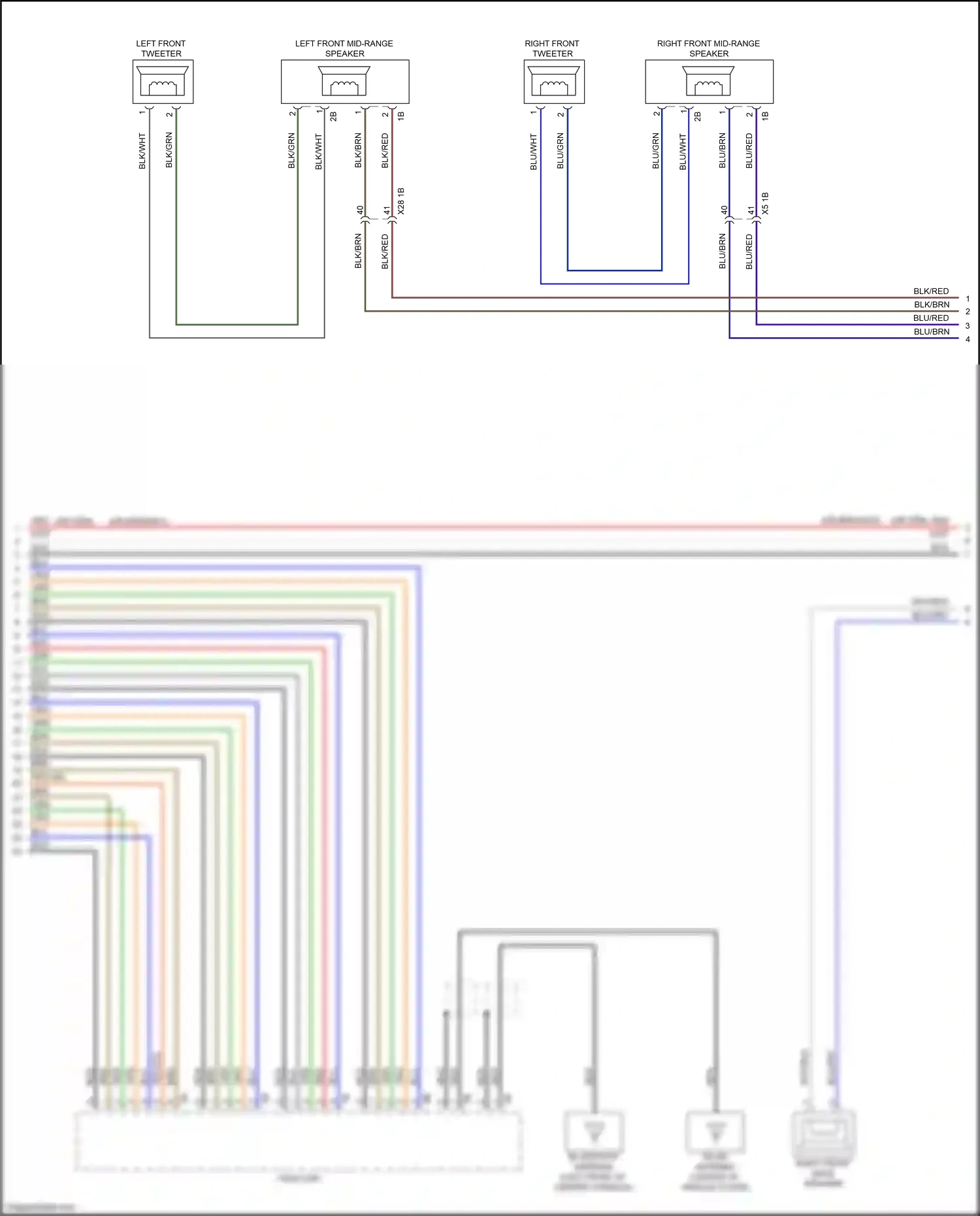 Wiring diagram right front mid-range speaker for BMW M3 G80 (2020-2024) (10 of 14)