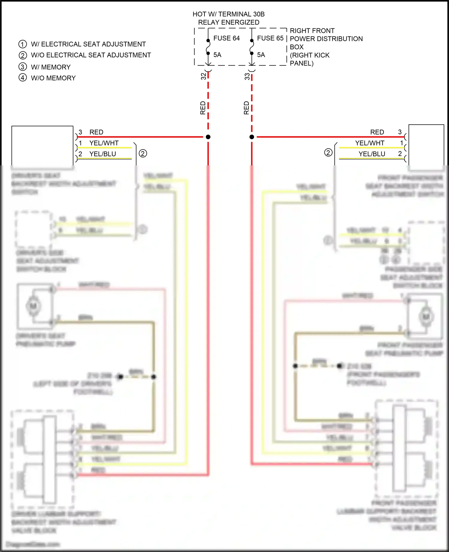 Wiring diagram w/ memory for BMW M3 G80 (2020-2024) (3 of 4)