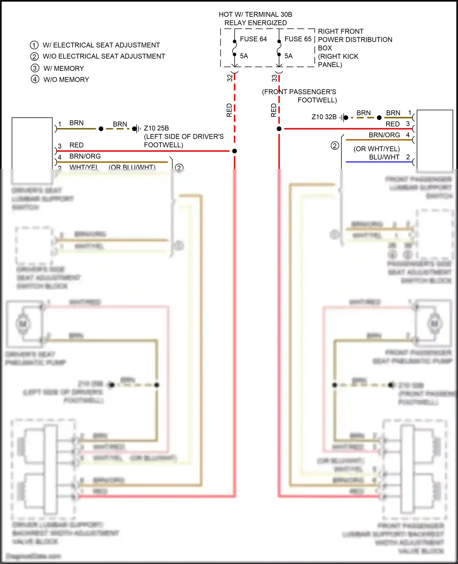 Wiring diagram w/o memory for BMW M3 G80 (2020-2024) (1 of 4)
