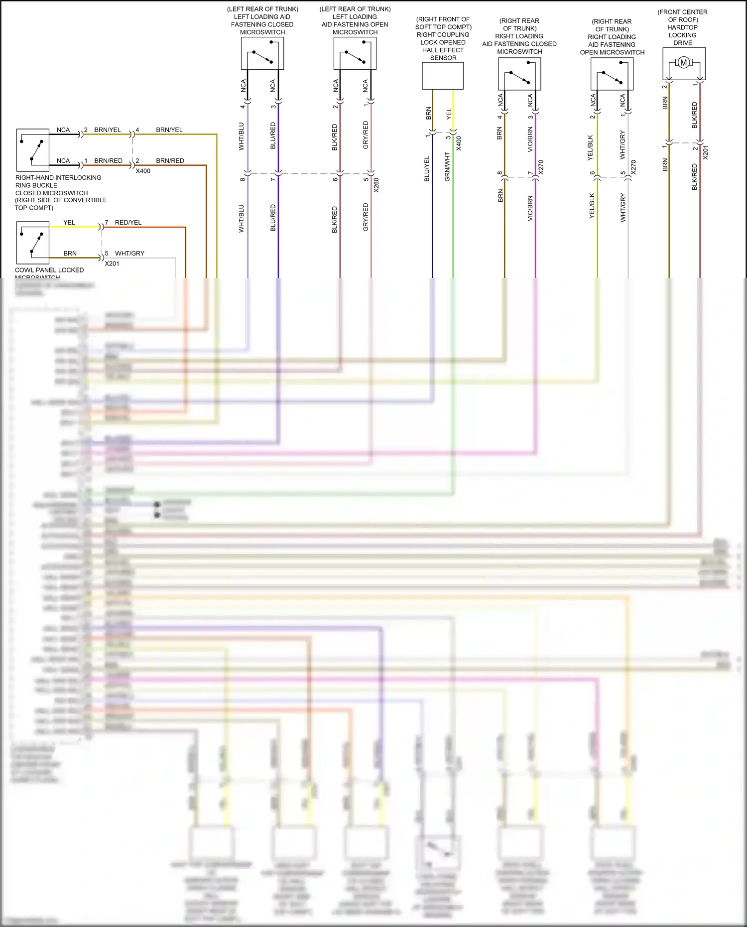 Wiring diagram cowl panel unlocked microswitch for BMW M4 F82/F83 facelift (2017-2020) (1 of 1)