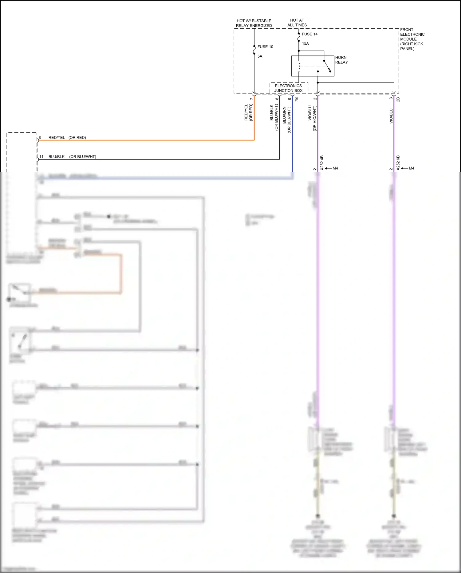 BMW M4 F82/F83 facelift (2017-2020) electronic steering wheel module wiring diagram  (4 of 4)