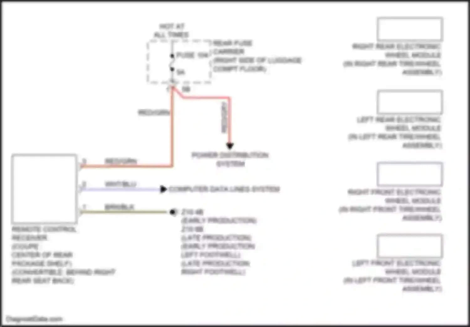 Wiring diagram fuse 104 for BMW M4 F82/F83 facelift (2017-2020) (5 of 6)