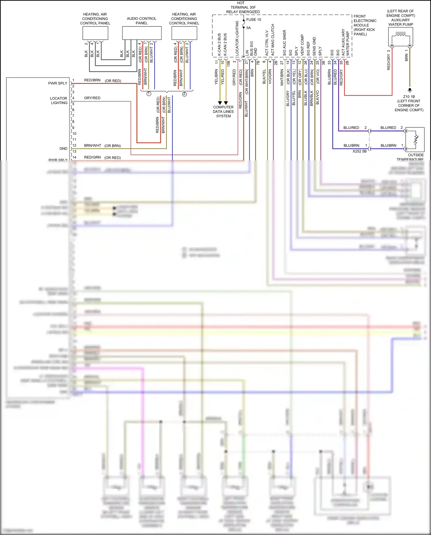 BMW M4 F82/F83 facelift (2017-2020) heating, air conditioning control panel wiring diagram  (1 of 1)