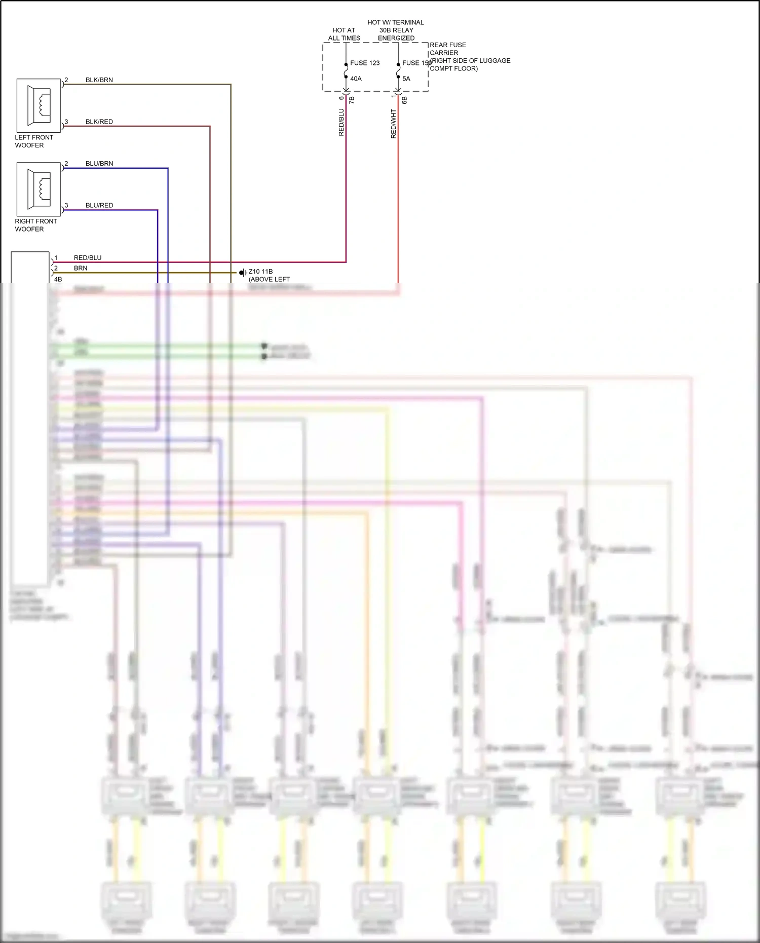 Wiring diagram left rear mid- range speaker 2 for BMW M4 F82/F83 facelift (2017-2020) (2 of 2)