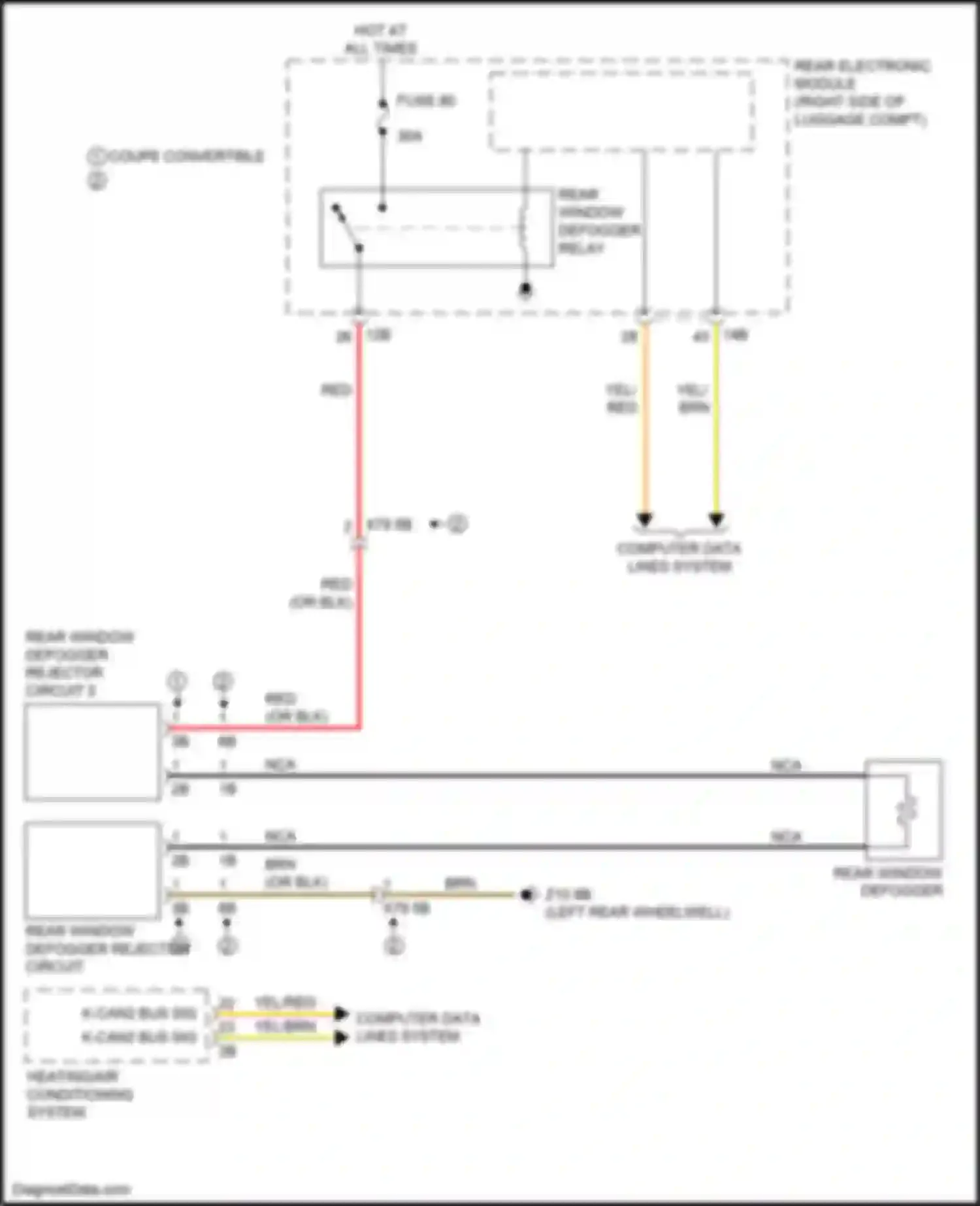 Wiring diagram rear window defogger rejector circuit for BMW M4 F82/F83 facelift (2017-2020) (10 of 10)