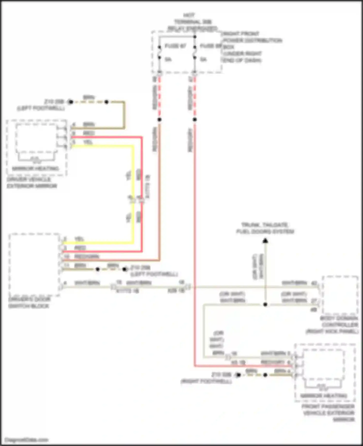 M4 BMW G82 (2020-2024): Heated mirrors circuit, w/ lin bus function