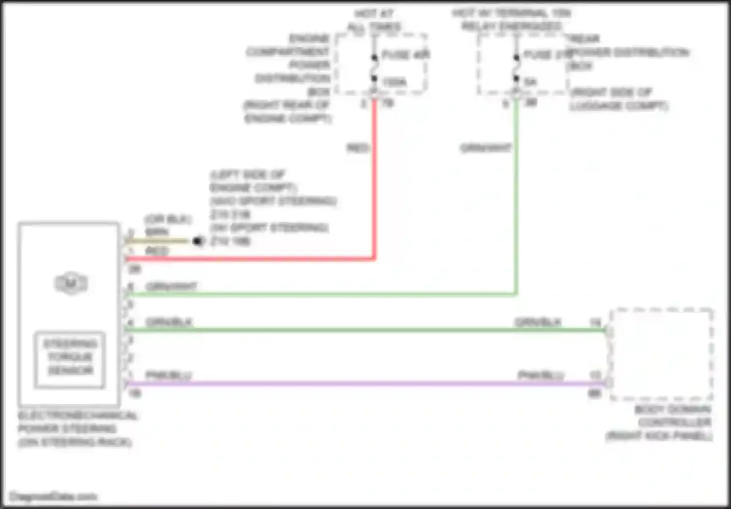 M4 BMW G82 (2020-2024): Electronic power steering circuit