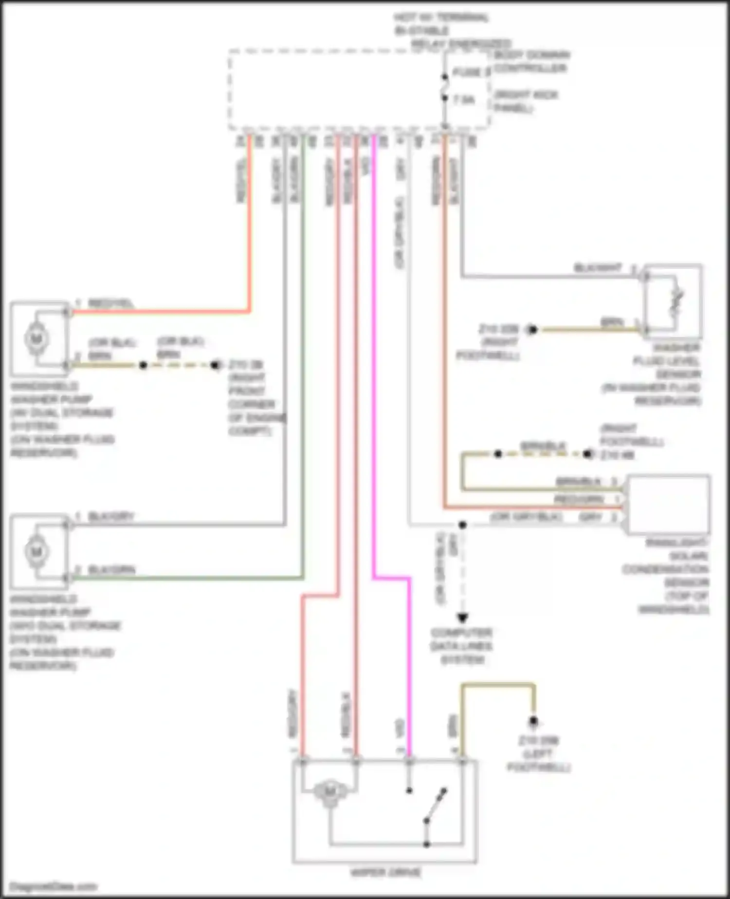 M4 BMW G82 (2020-2024): Wiper/washer circuit