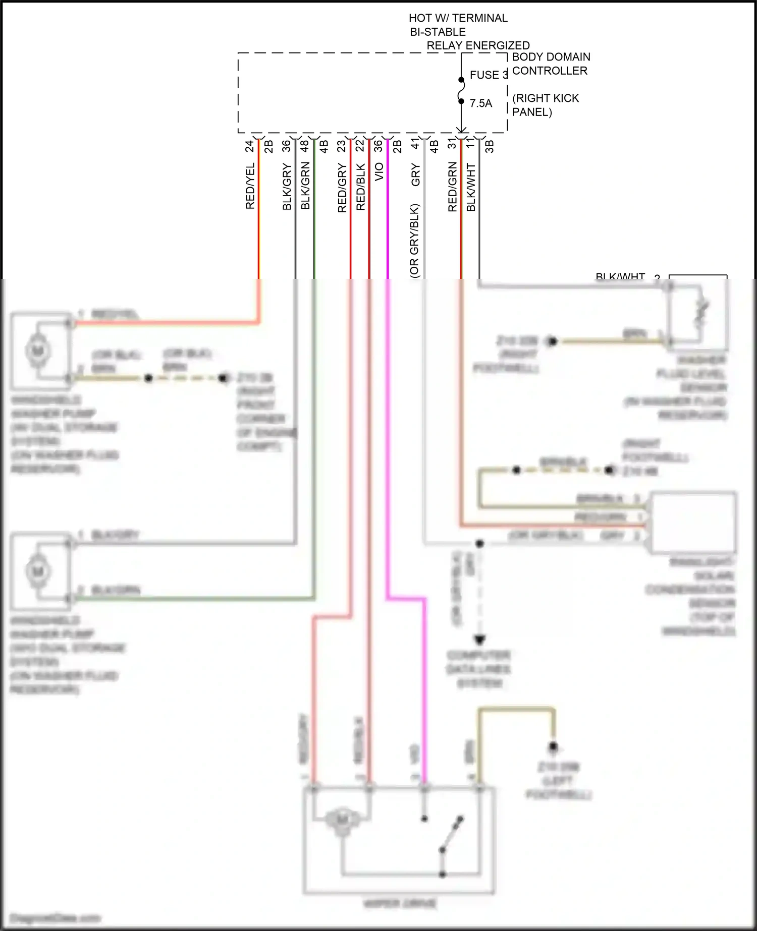 Wiring diagram body domain controller for BMW M4 G82 (2020-2024) (10 of 46)