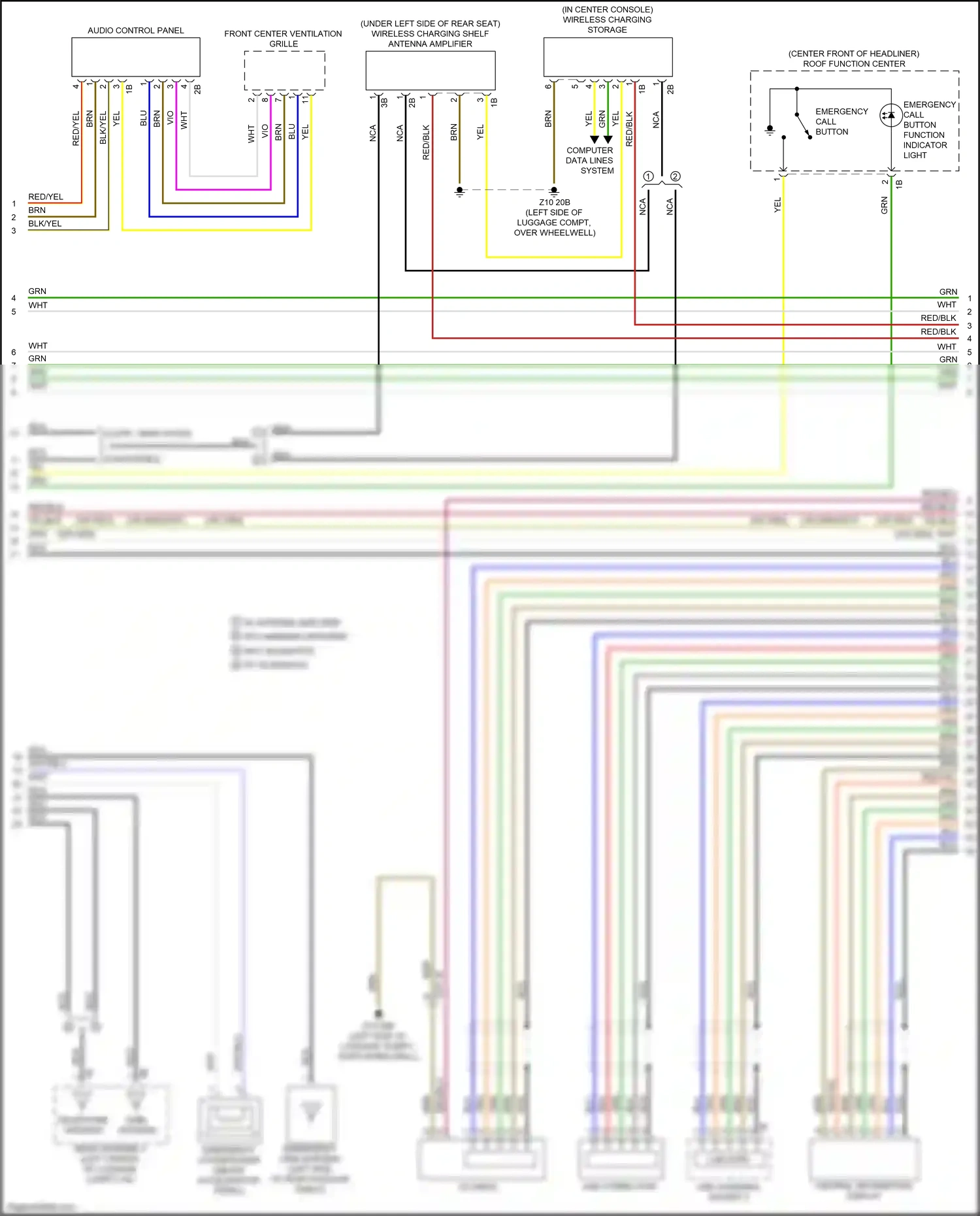 Wiring diagram central information display for BMW M4 G82 (2020-2024) (2 of 6)
