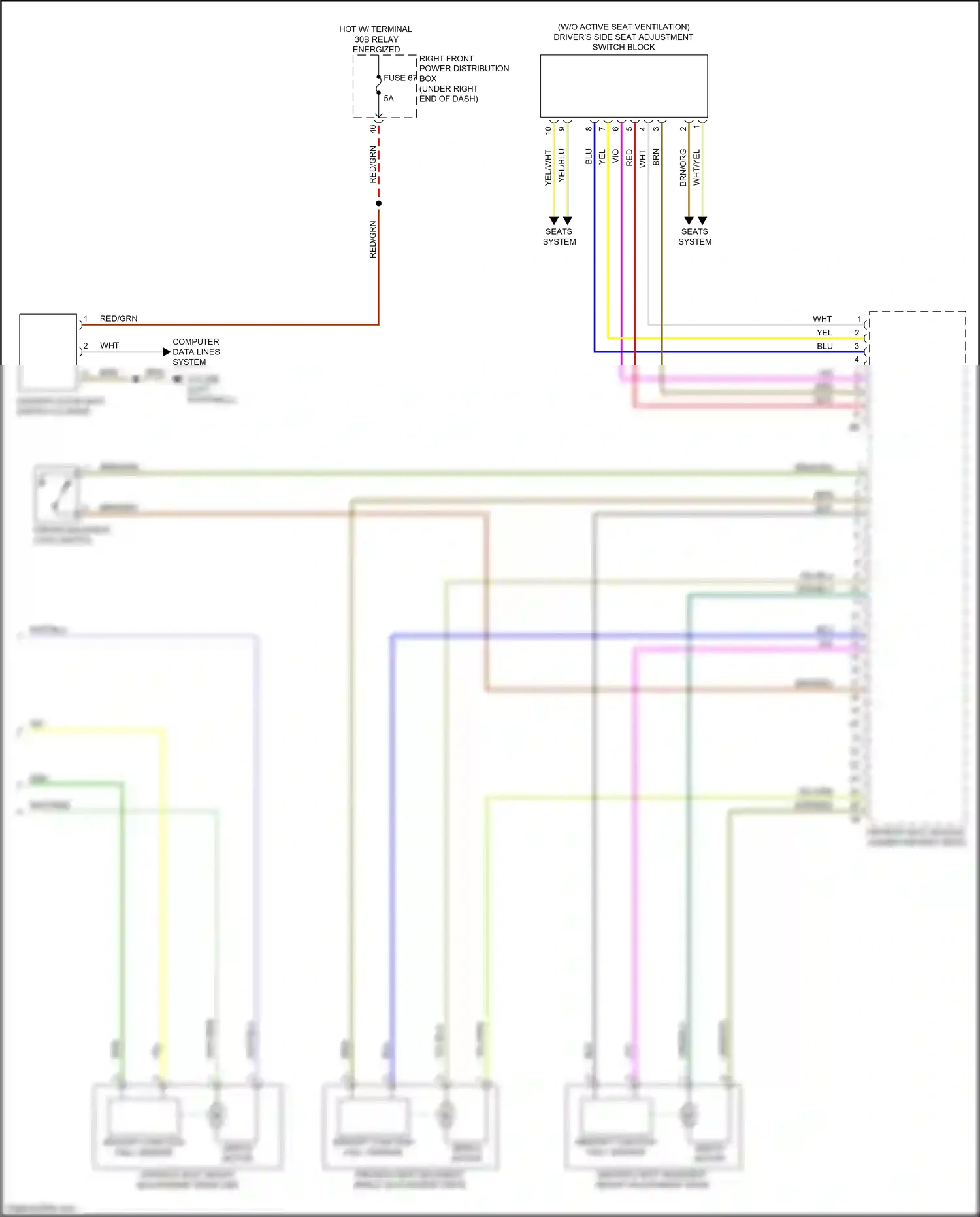 Wiring diagram driver backrest lock switch for BMW M4 G82 (2020-2024) (1 of 1)