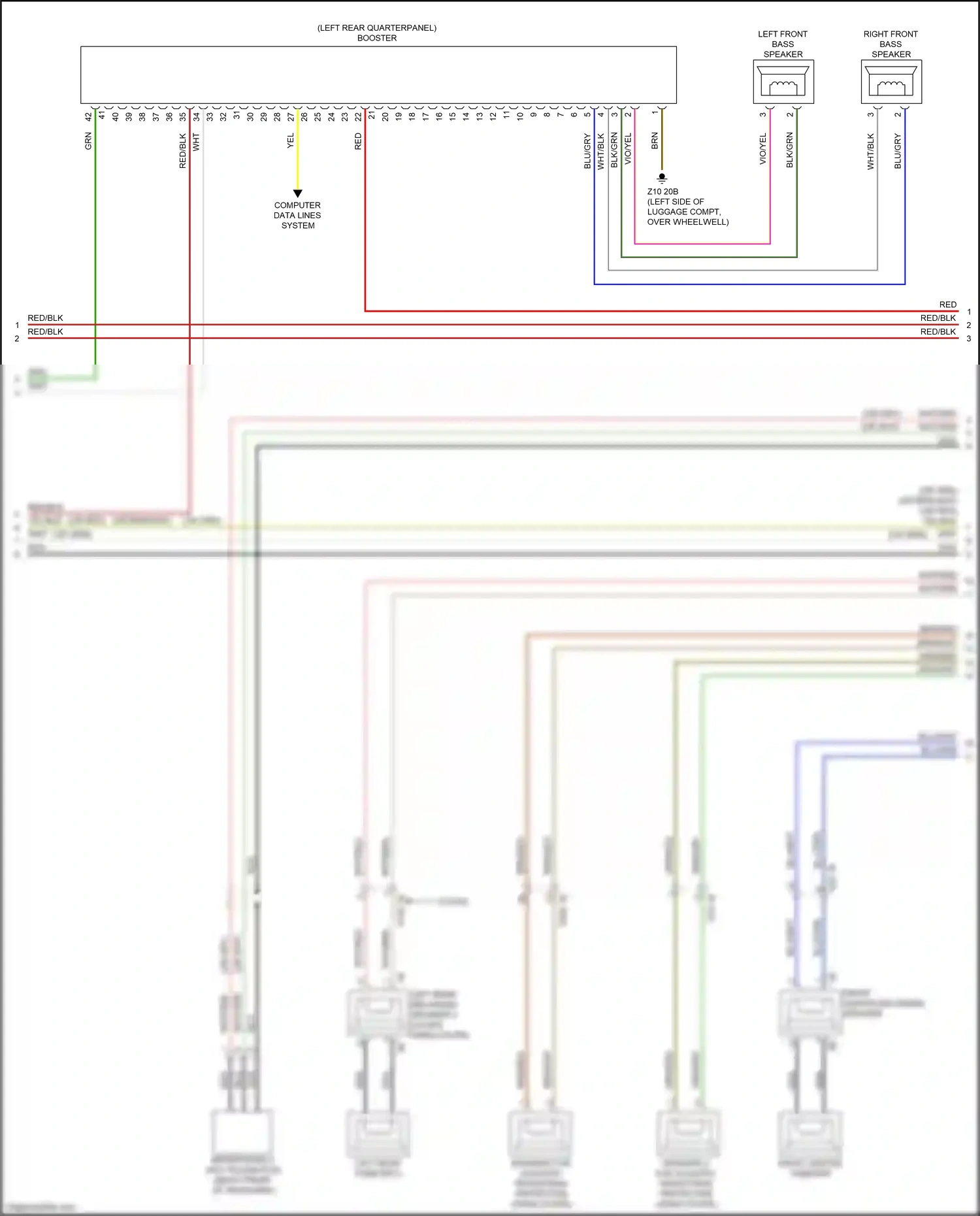 Wiring diagram front center mid-range speaker for BMW M4 G82 (2020-2024) (1 of 4)