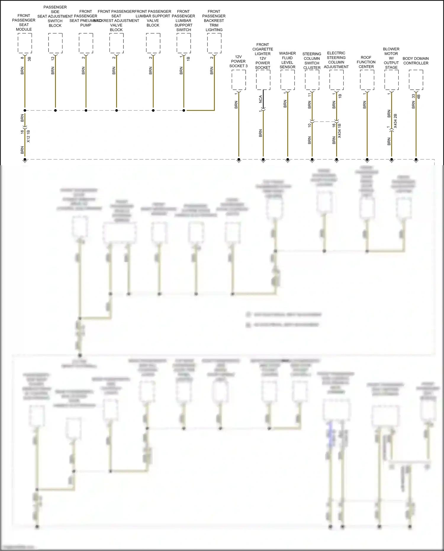 Wiring diagram front passenger side control electronics neck warmer for BMW M4 G82 (2020-2024) (1 of 3)