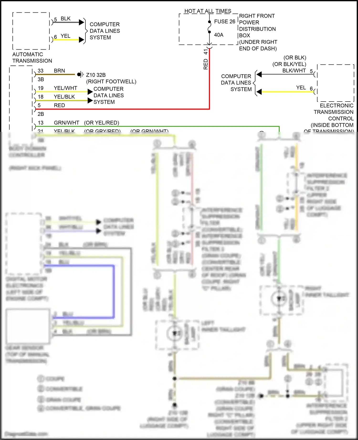 Wiring diagram interference suppression filter for BMW M4 G82 (2020-2024) (1 of 6)