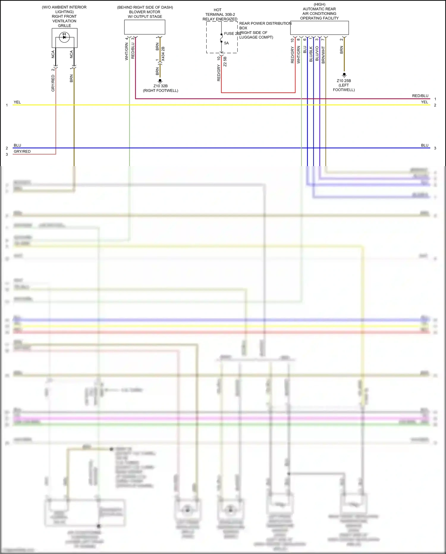 Wiring diagram left front ventilation grille for BMW M4 G82 (2020-2024) (1 of 2)
