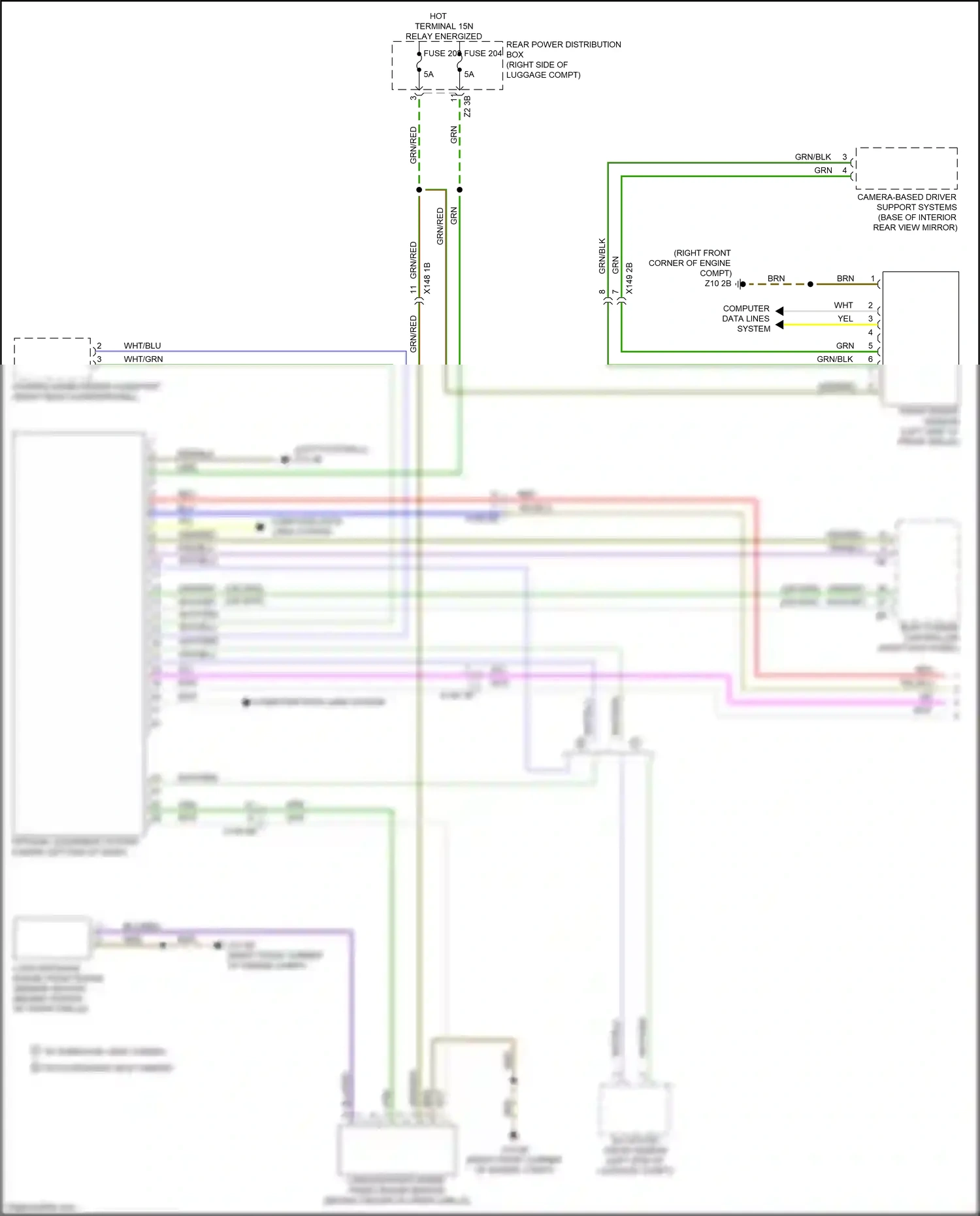 Wiring diagram long- distance range front radar sensor heating for BMW M4 G82 (2020-2024) (1 of 2)