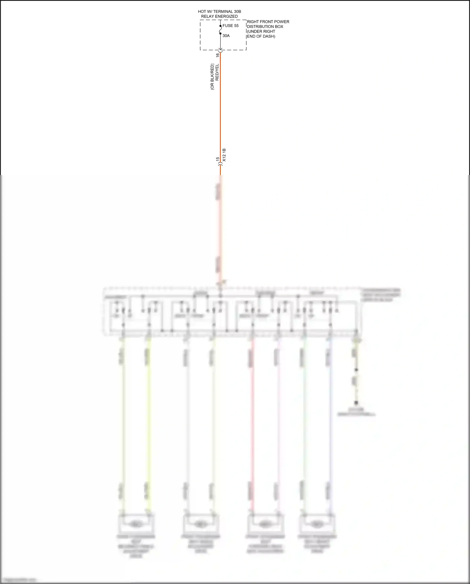 Wiring diagram passenger's side seat adjustment switch block for BMW M4 G82 (2020-2024) (4 of 6)