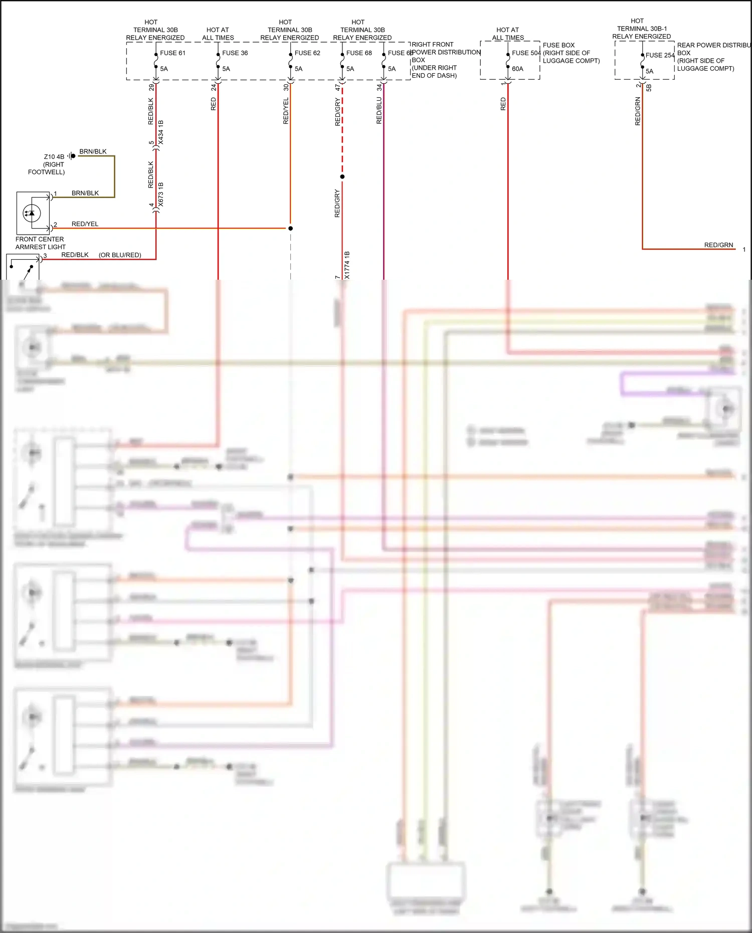 Wiring diagram rear interior light for BMW M4 G82 (2020-2024) (1 of 4)