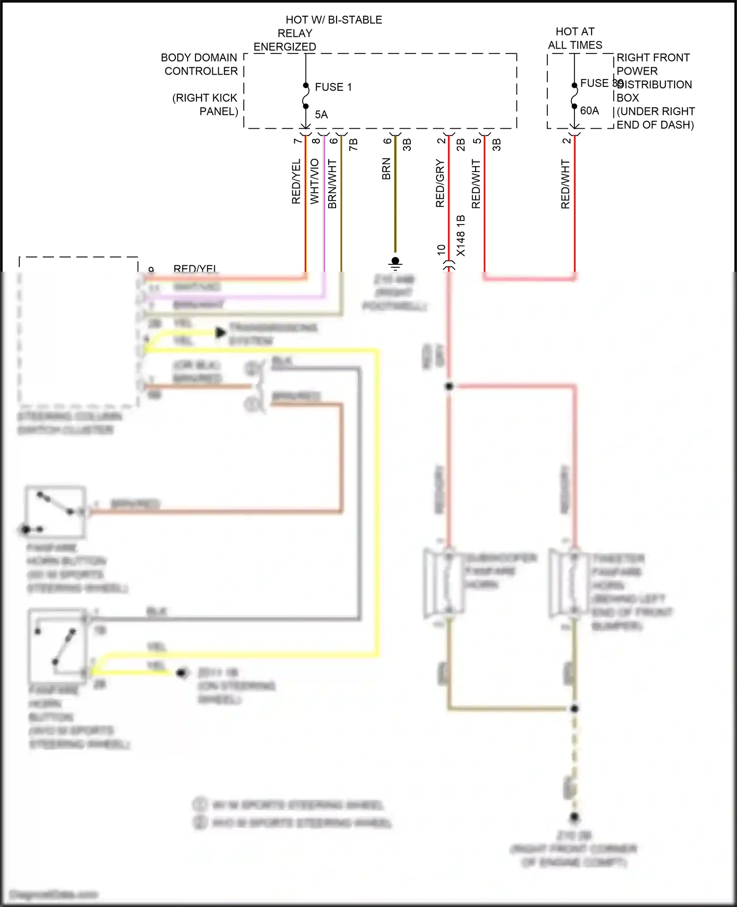 Wiring diagram right front power distribution box for BMW M4 G82 (2020-2024) (32 of 64)