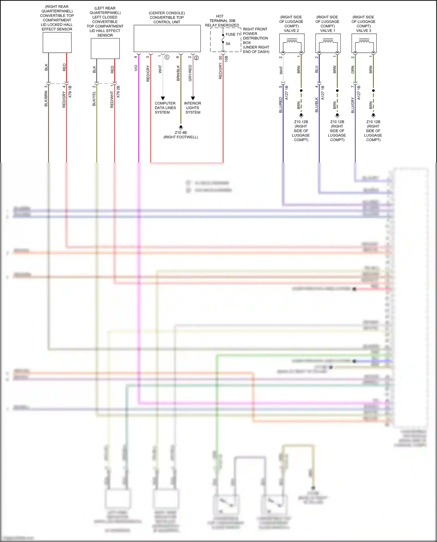 Wiring diagram right wind deflector installed microswitch for BMW M4 G82 (2020-2024) (1 of 1)