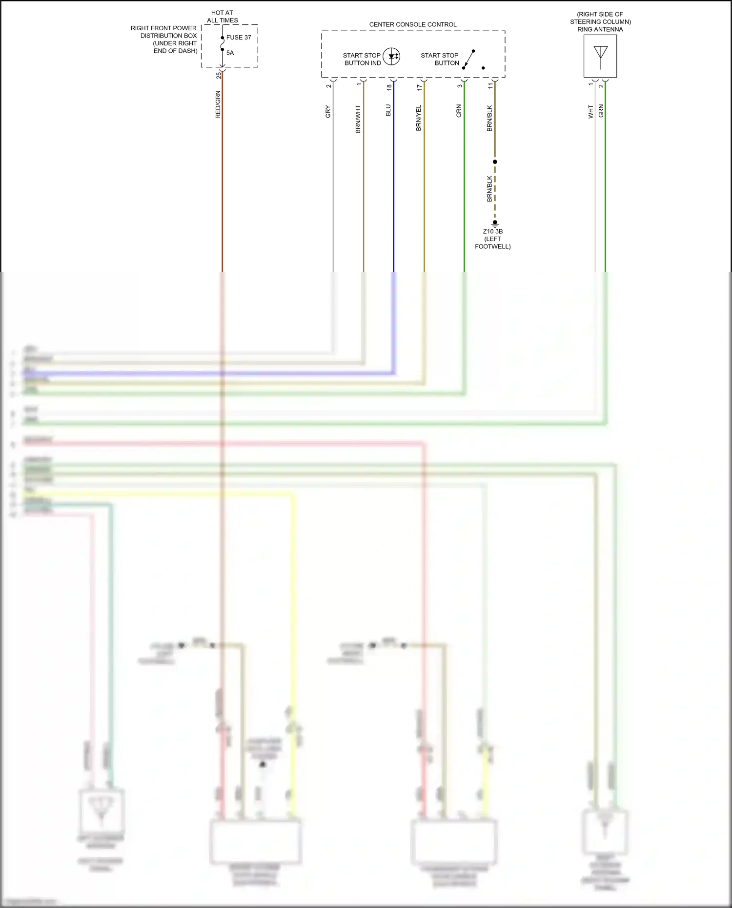 Wiring diagram start stop button ind for BMW M4 G82 (2020-2024) (1 of 1)
