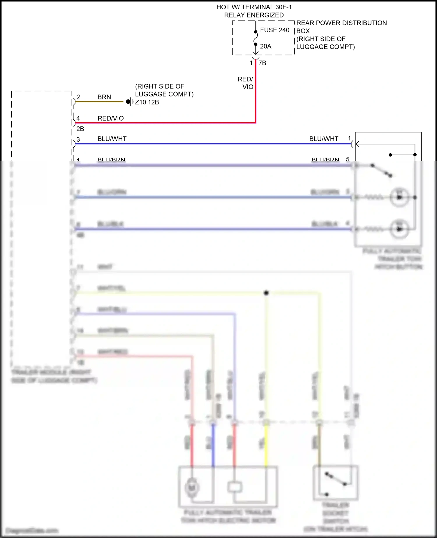 Wiring diagram trailer socket switch for BMW M4 G82 (2020-2024) (1 of 1)
