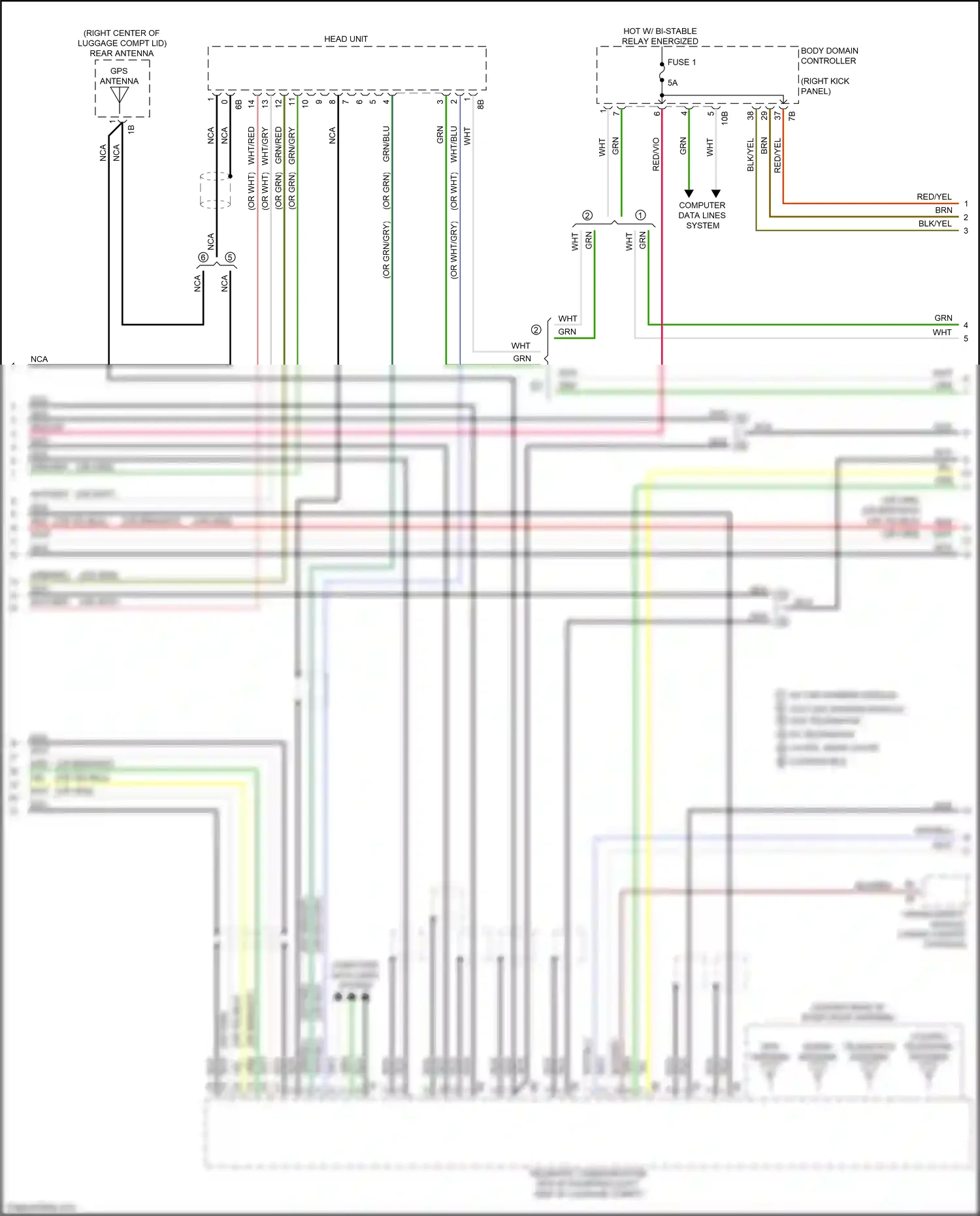 Wiring diagram w/ car sharing module for BMW M4 G82 (2020-2024) (2 of 7)