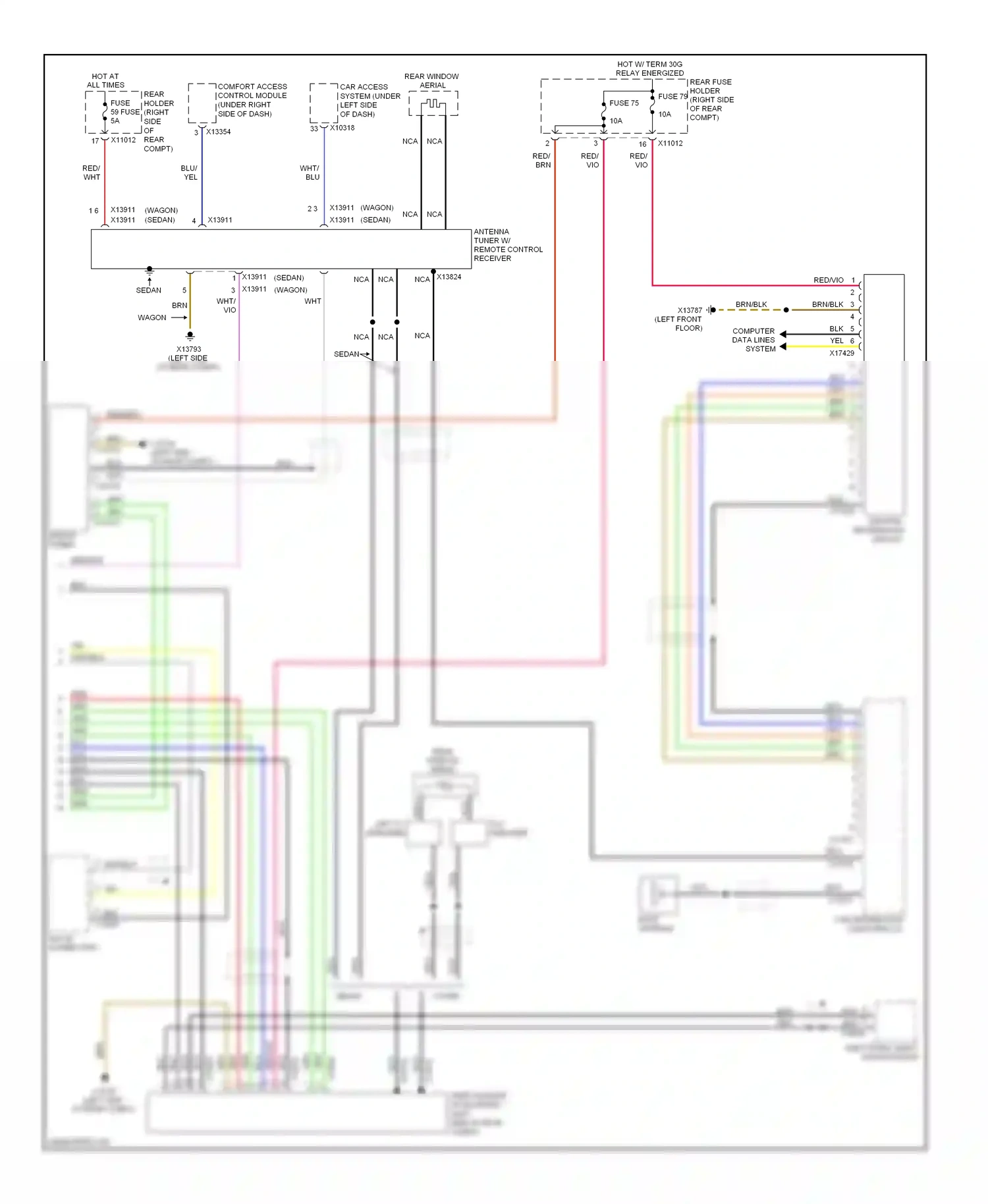 BMW M5 E60/E61 (2004-2010) amplifier wiring diagram  (2 of 12)