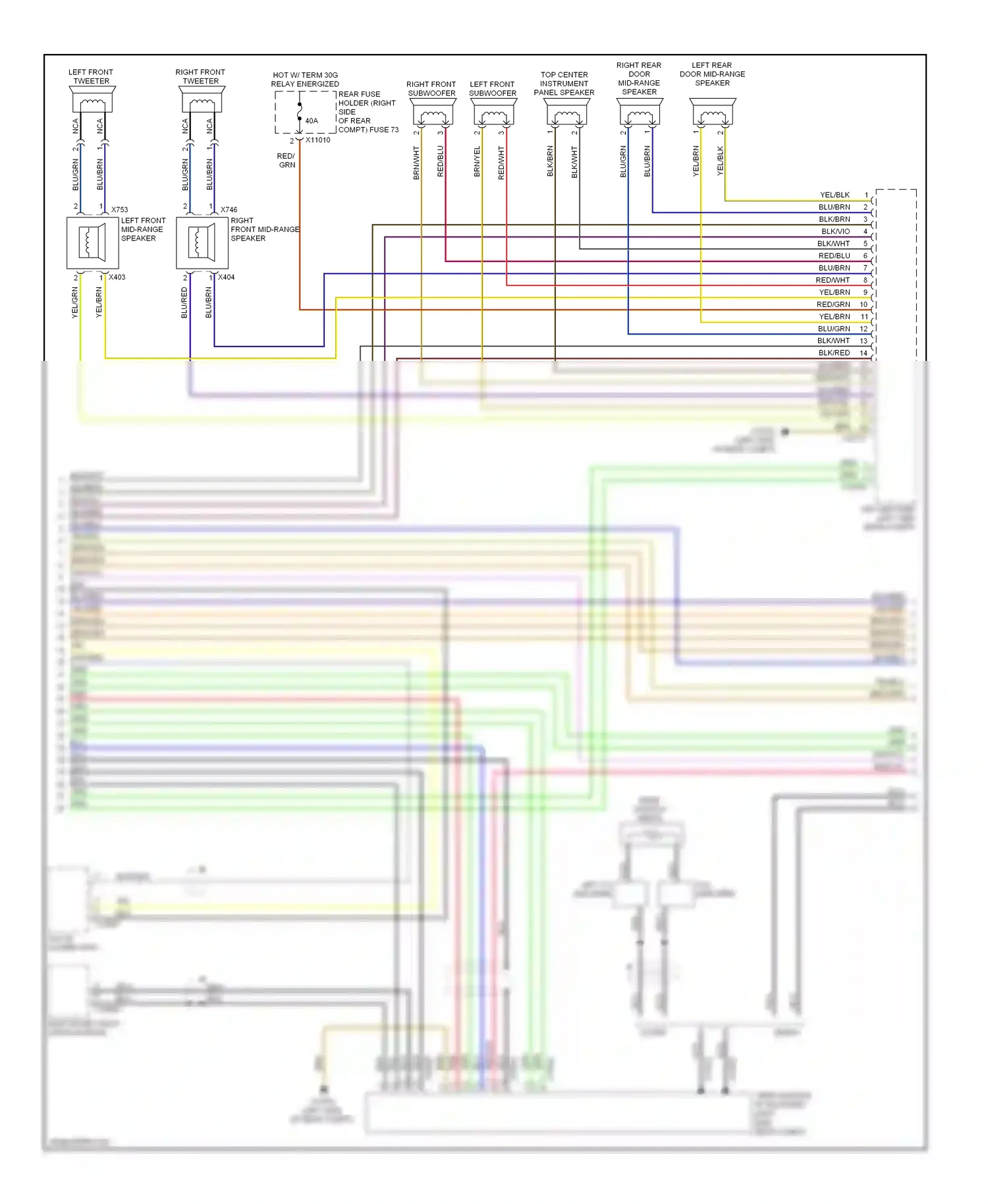 BMW M5 E60/E61 (2004-2010) amplifier wiring diagram  (1 of 12)