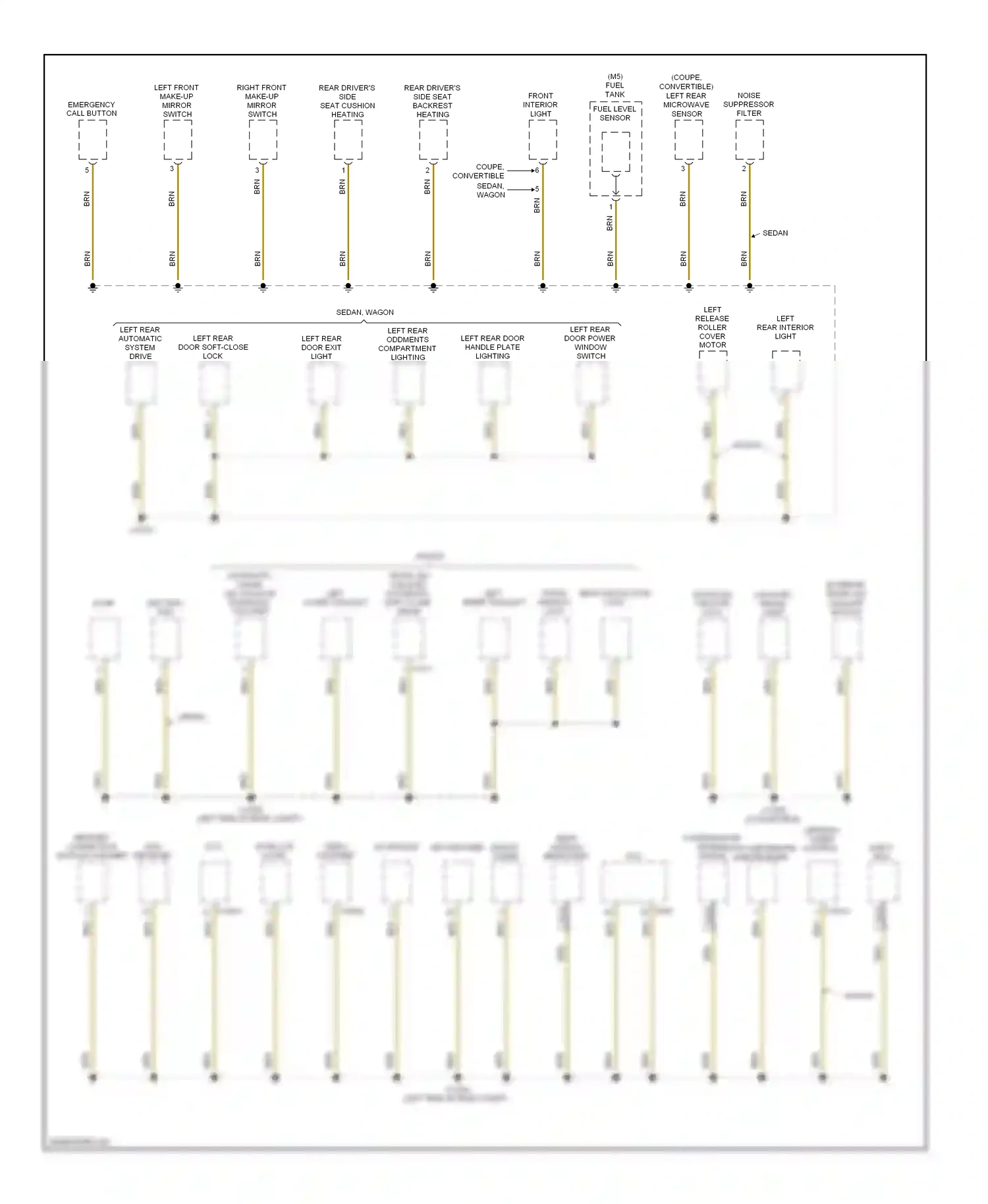 Wiring diagram front interior light for BMW M5 E60/E61 (2004-2010) (3 of 4)