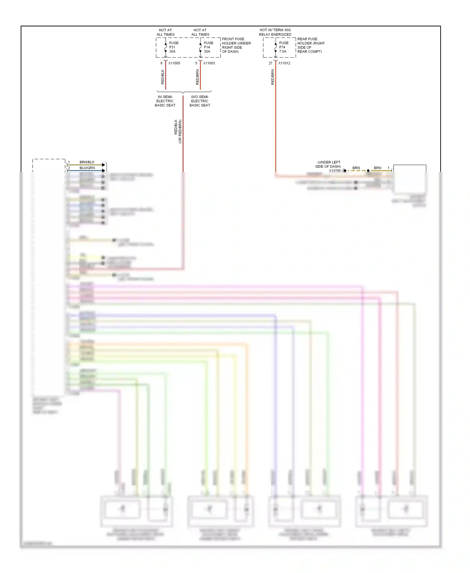 Wiring diagram grn/yel for BMW M5 E60/E61 (2004-2010) (1 of 6)