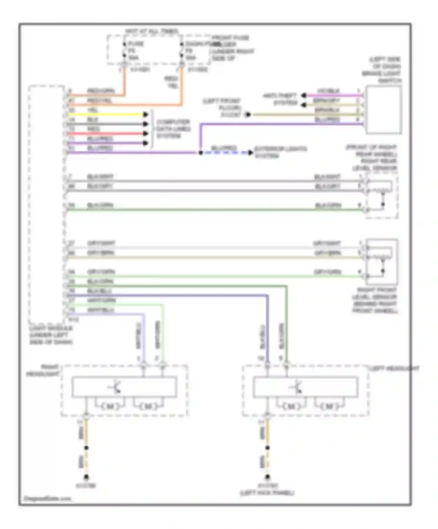 Wiring diagram computer data lines system for BMW M5 E60/E61 (2004-2010)