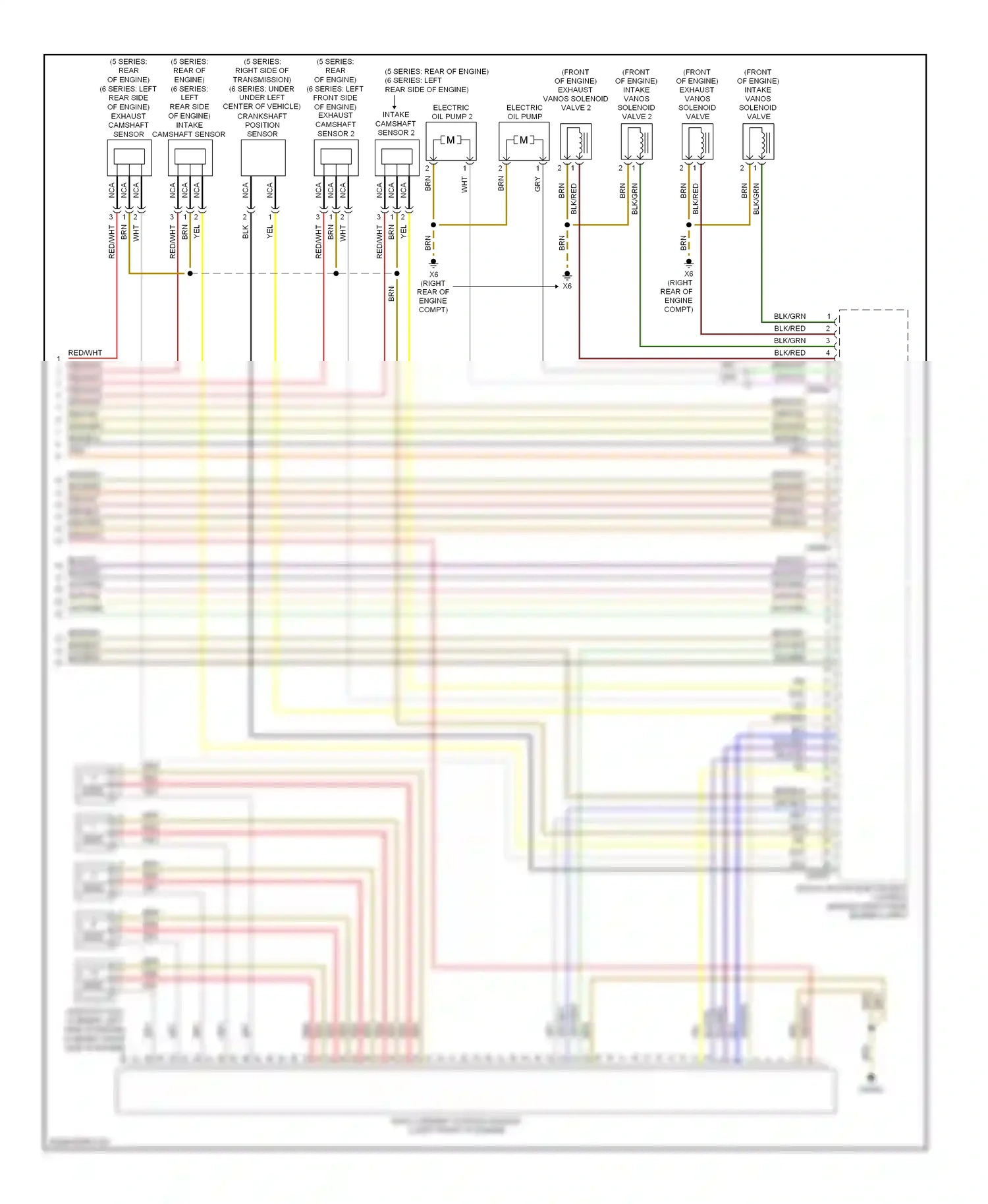 BMW M5 E60/E61 (2004-2010) ionic current control module 2 (left front of engine) wiring diagram  (1 of 1)