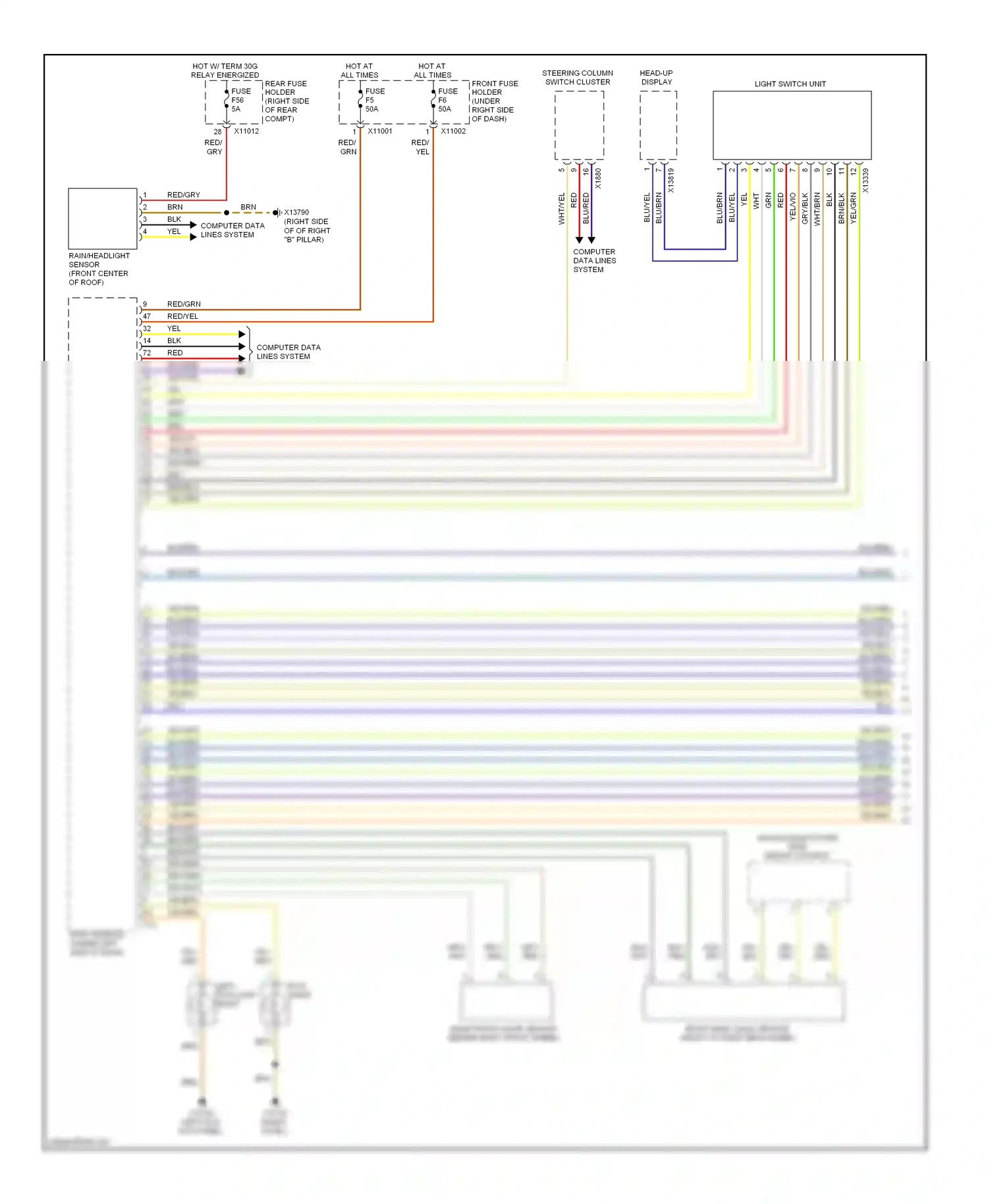 BMW M5 E60/E61 (2004-2010) (left kick (right kick panel) panel) wiring diagram  (1 of 1)